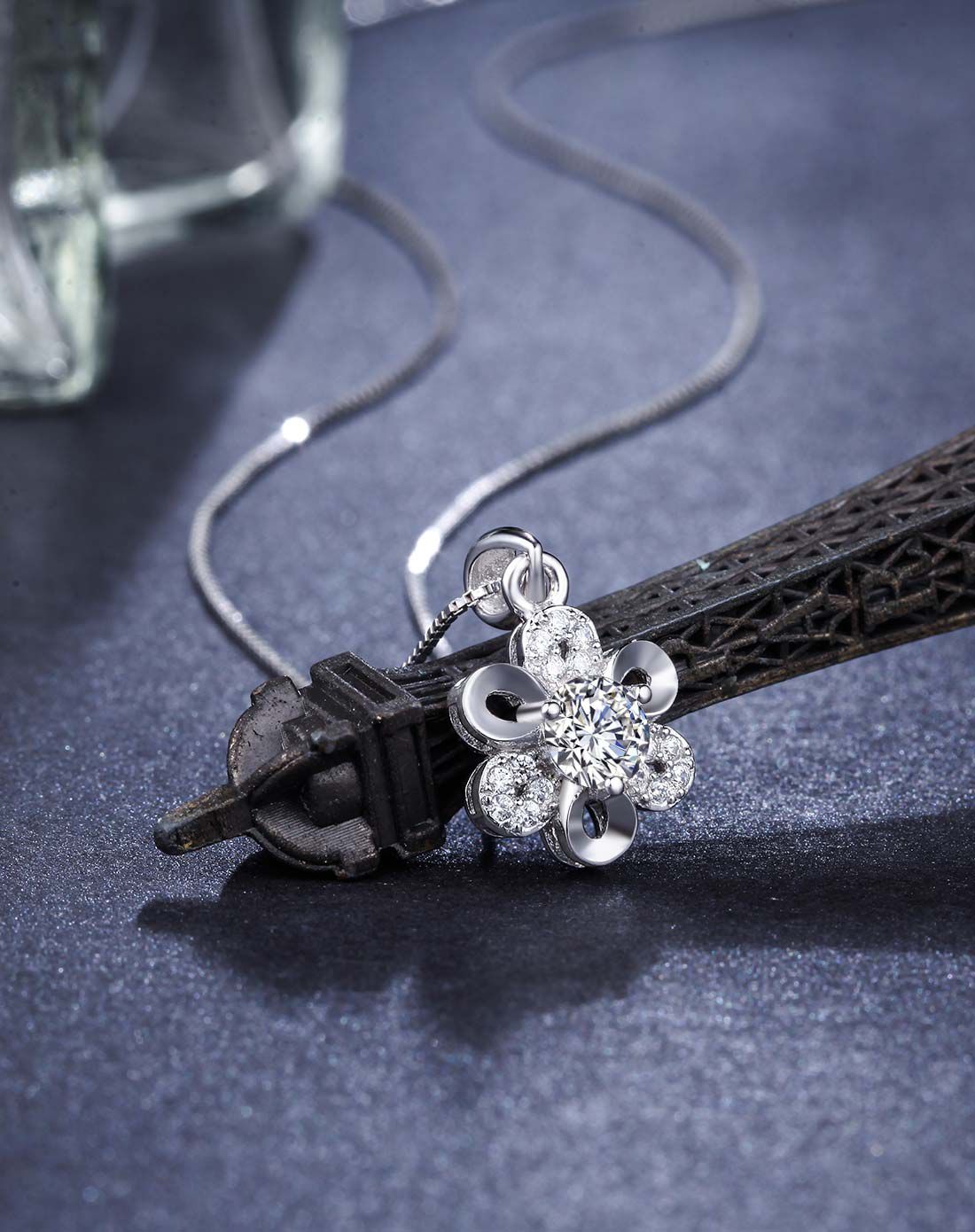 七度 太阳花银套链