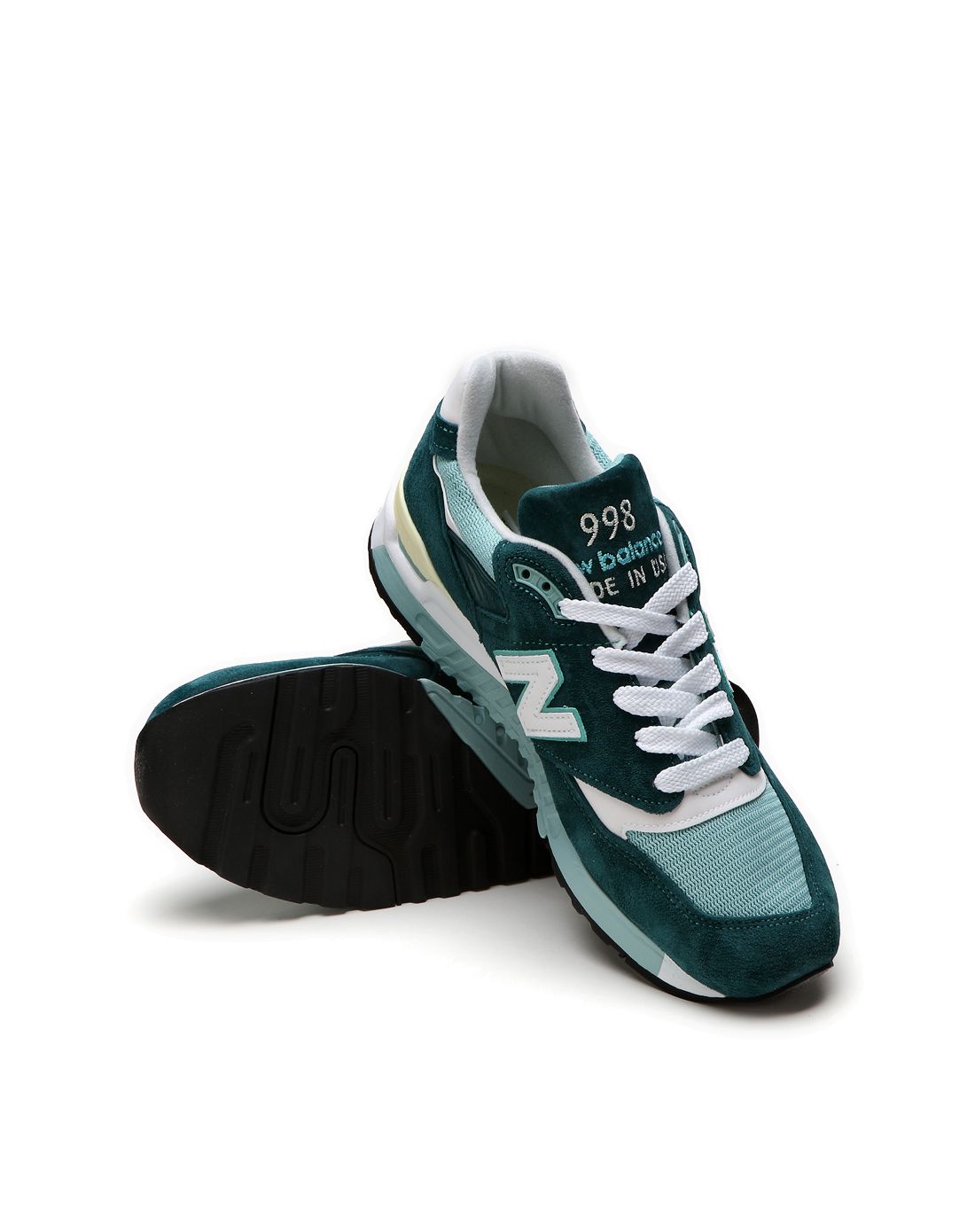 new balance运动鞋专场美产nb998 男款绿配白色运动鞋 耐磨时尚m998