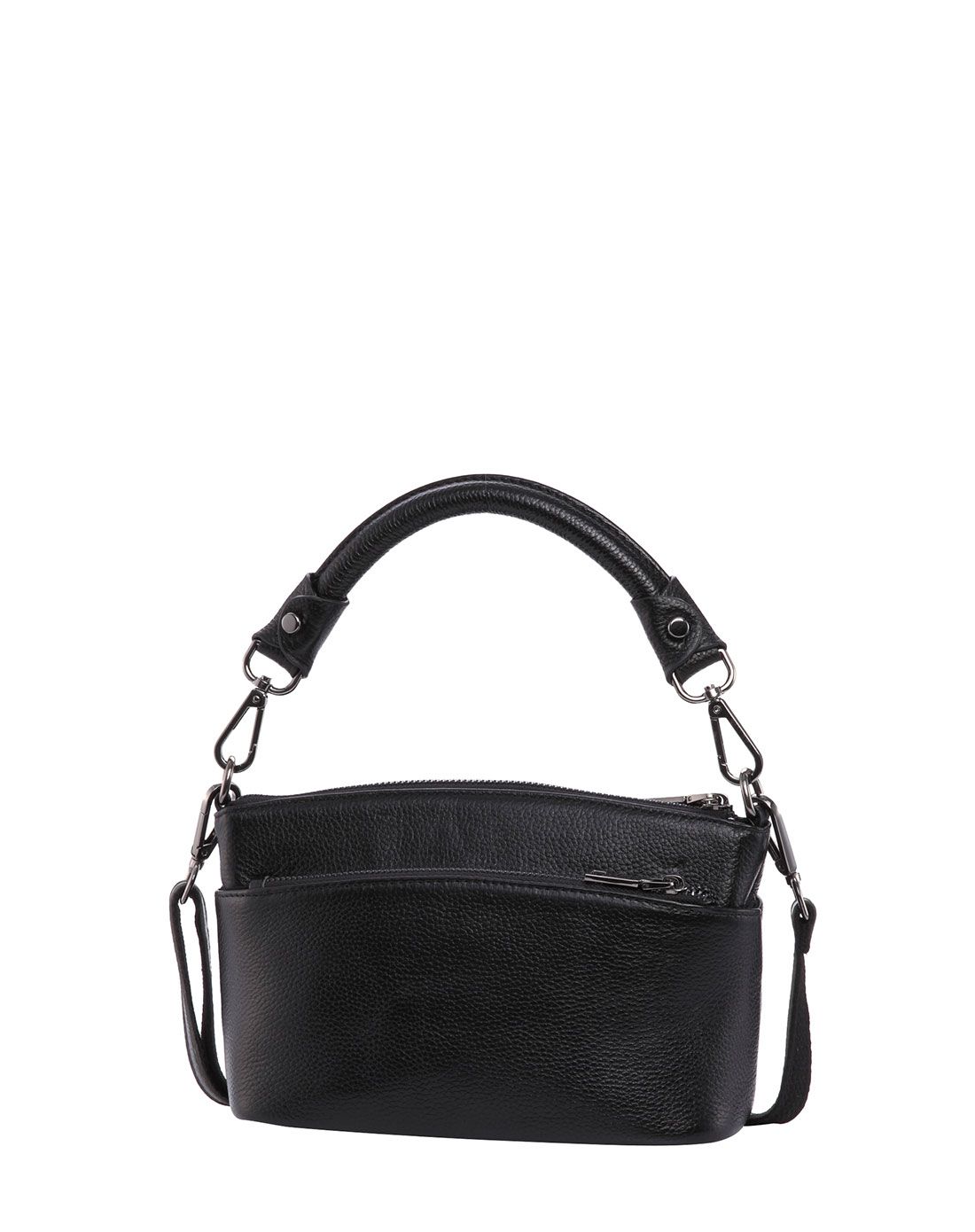 马连奴·奥兰迪marinoorlandi女款头层牛皮黑色简约时尚斜跨包 多用包