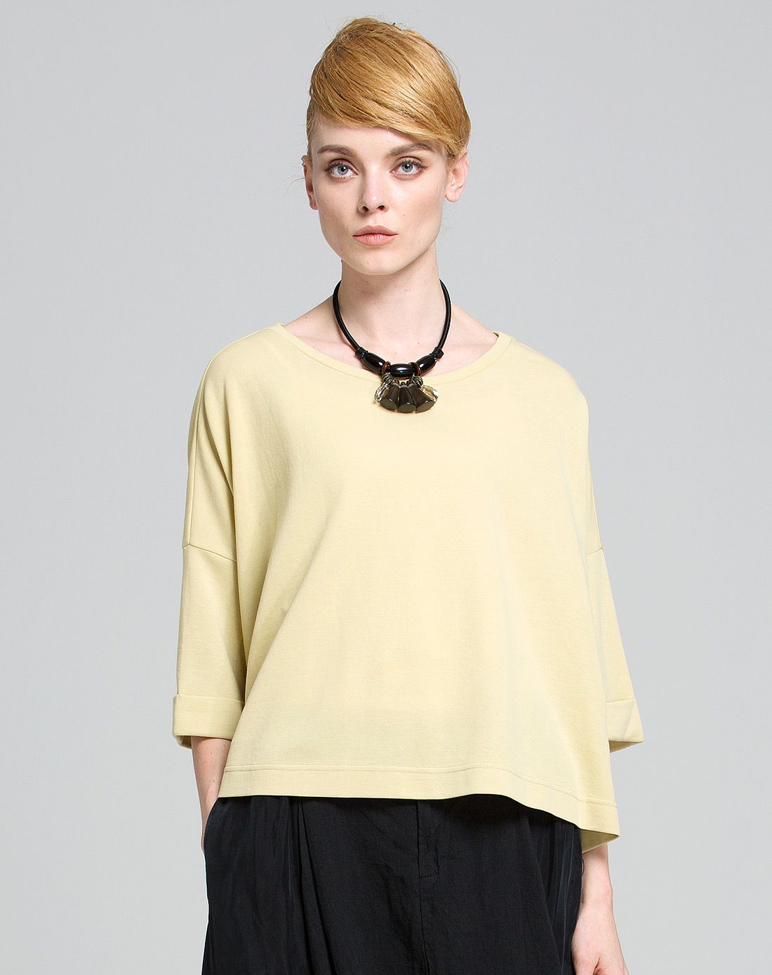 八分袖宽松针织套衫