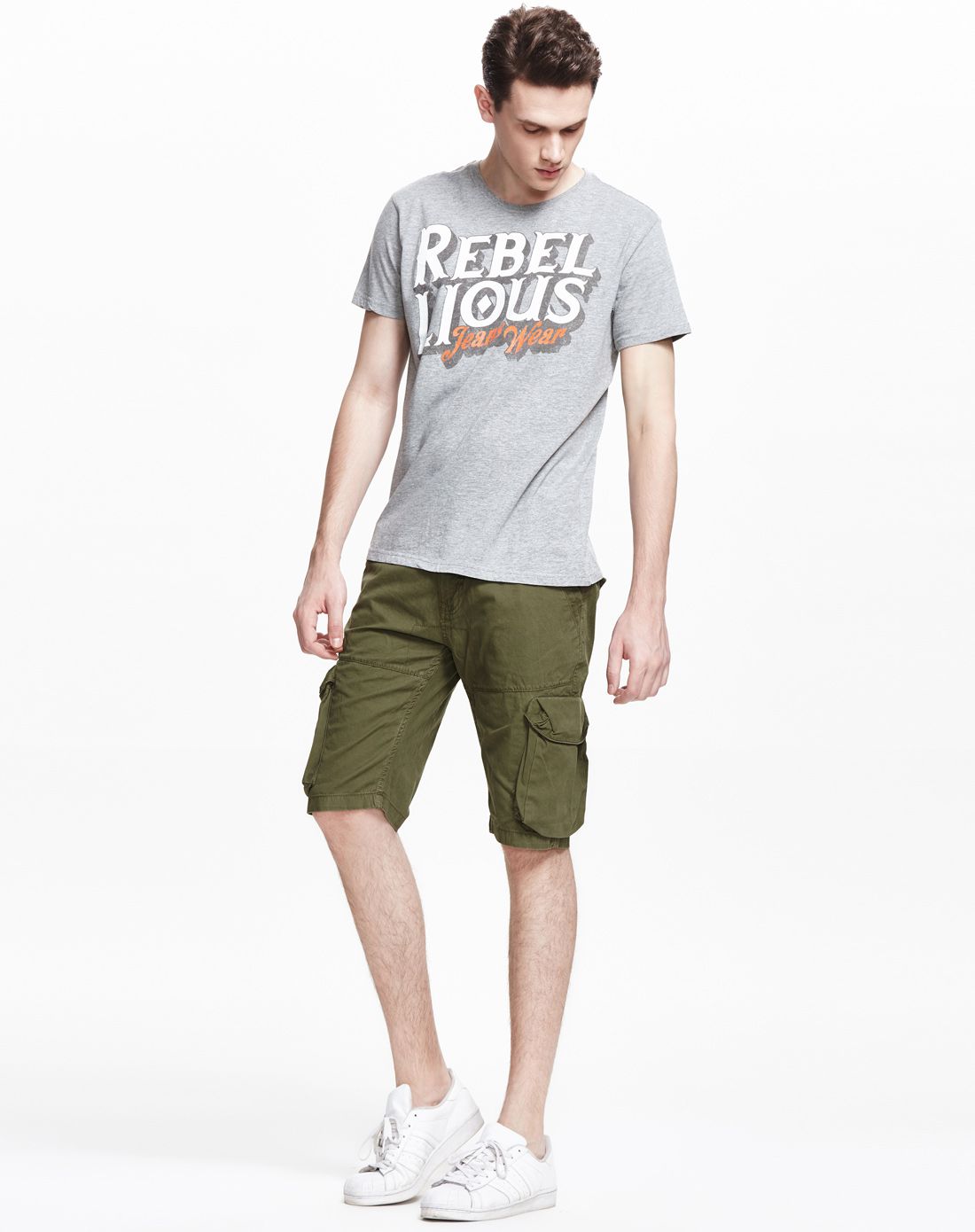 丹麦wagner旗下集合品牌灰色棉质圆领透气舒适t恤衫2-4043200116_唯品