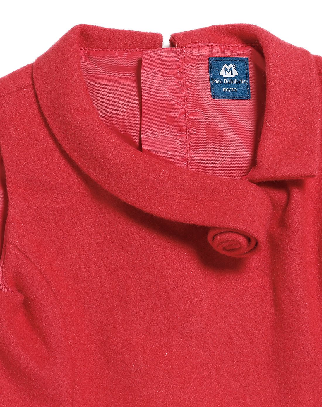 女童暖红色梭织背心连衣裙