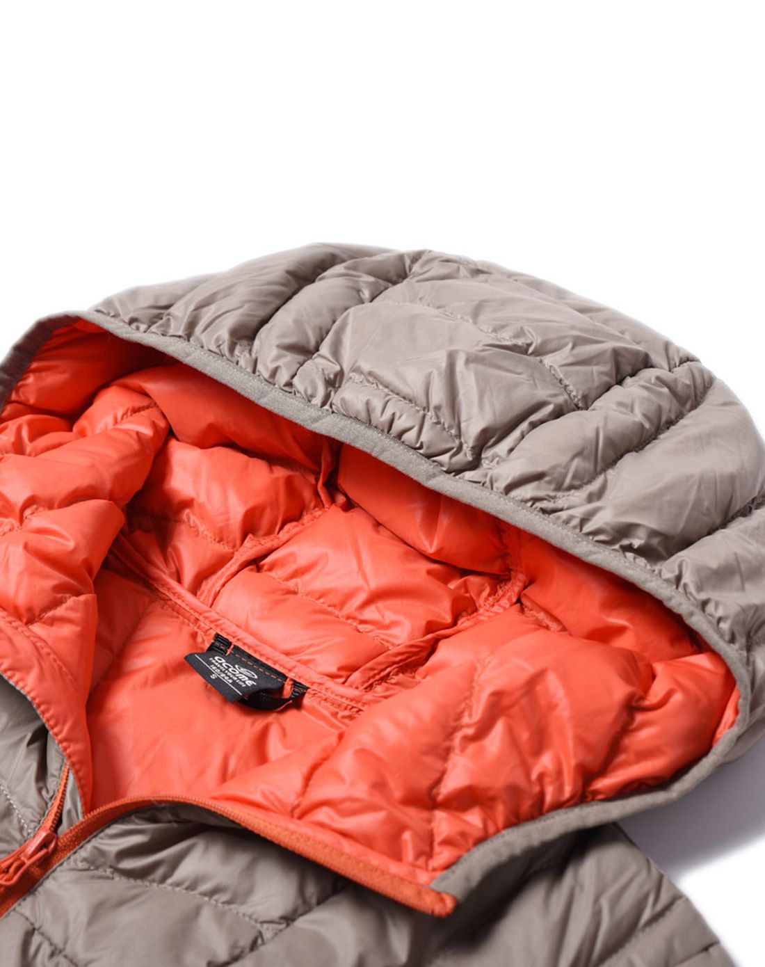 阿珂姆acome户外男女下摆卡扣调节 女款卡其轻薄羽绒服 松紧袖口tg14