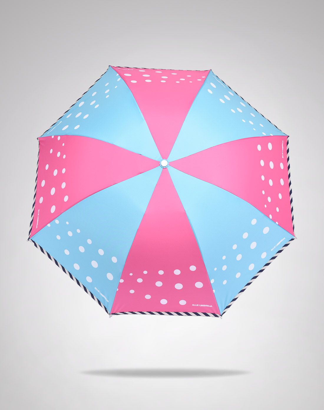 羚羊早安 双色波点三折黑胶晴雨伞