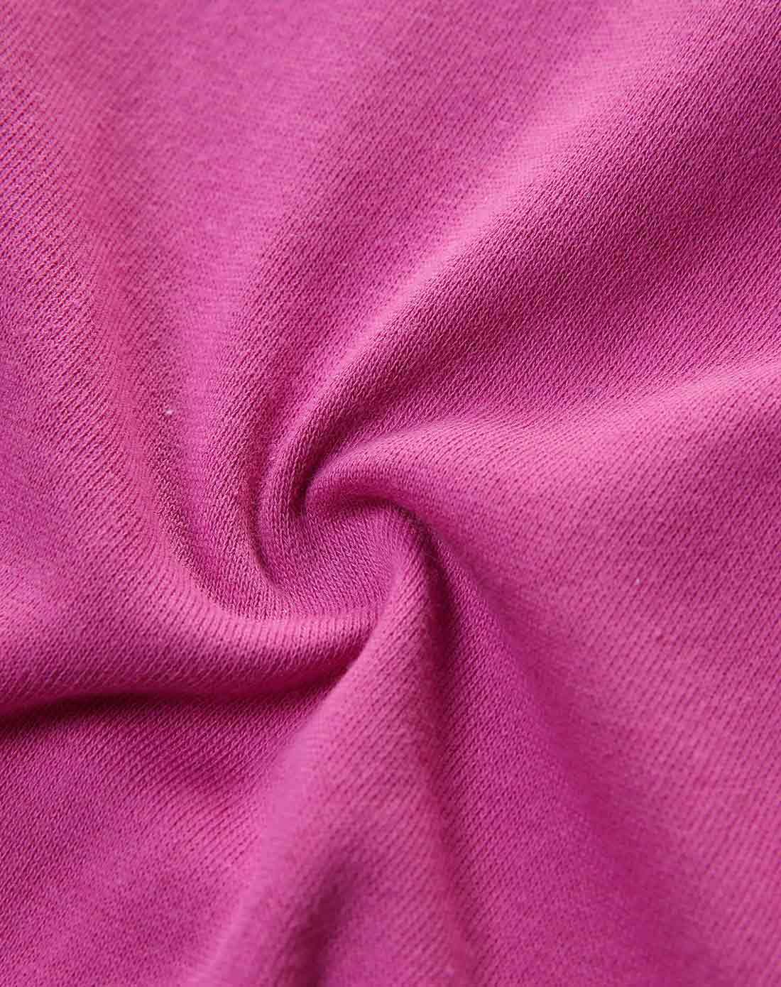 婴童粉红色毛圈布字母长袖哈衣