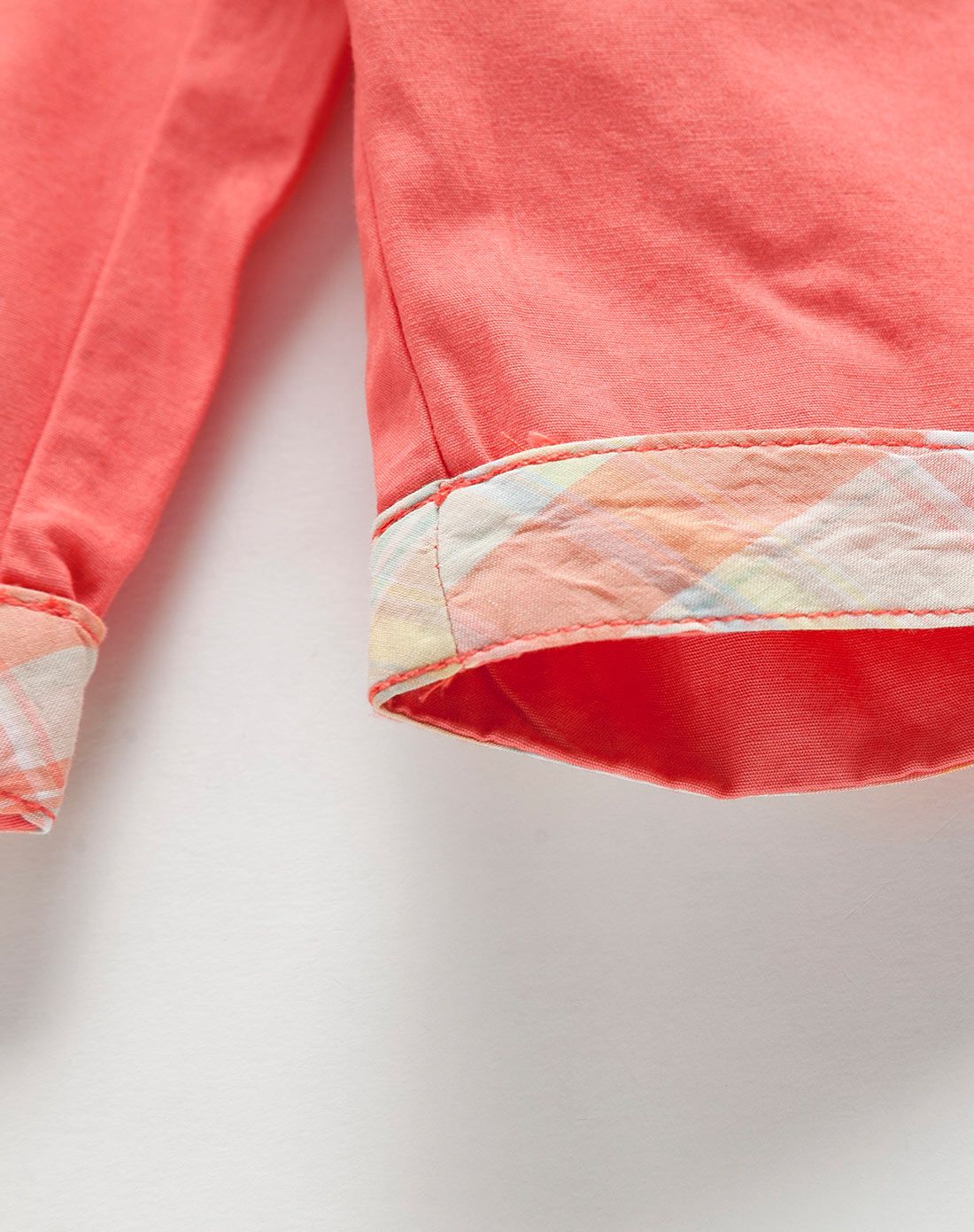 男童橙红色翻布休闲中裤