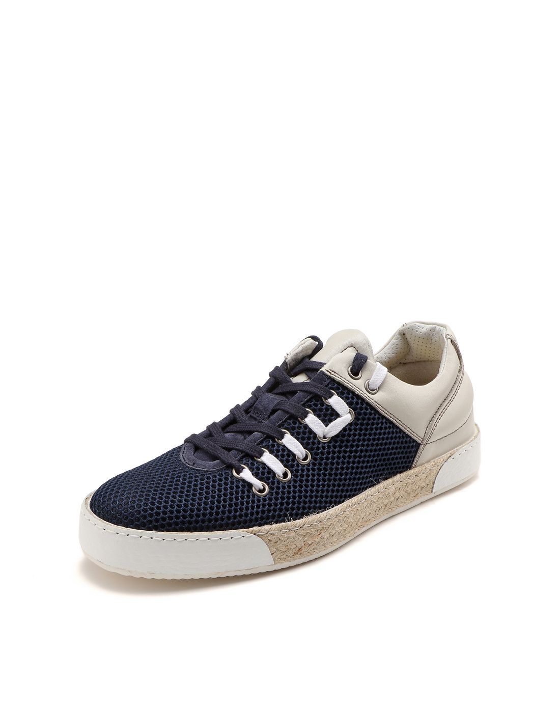 意大利进口男士织物深口鞋蓝色