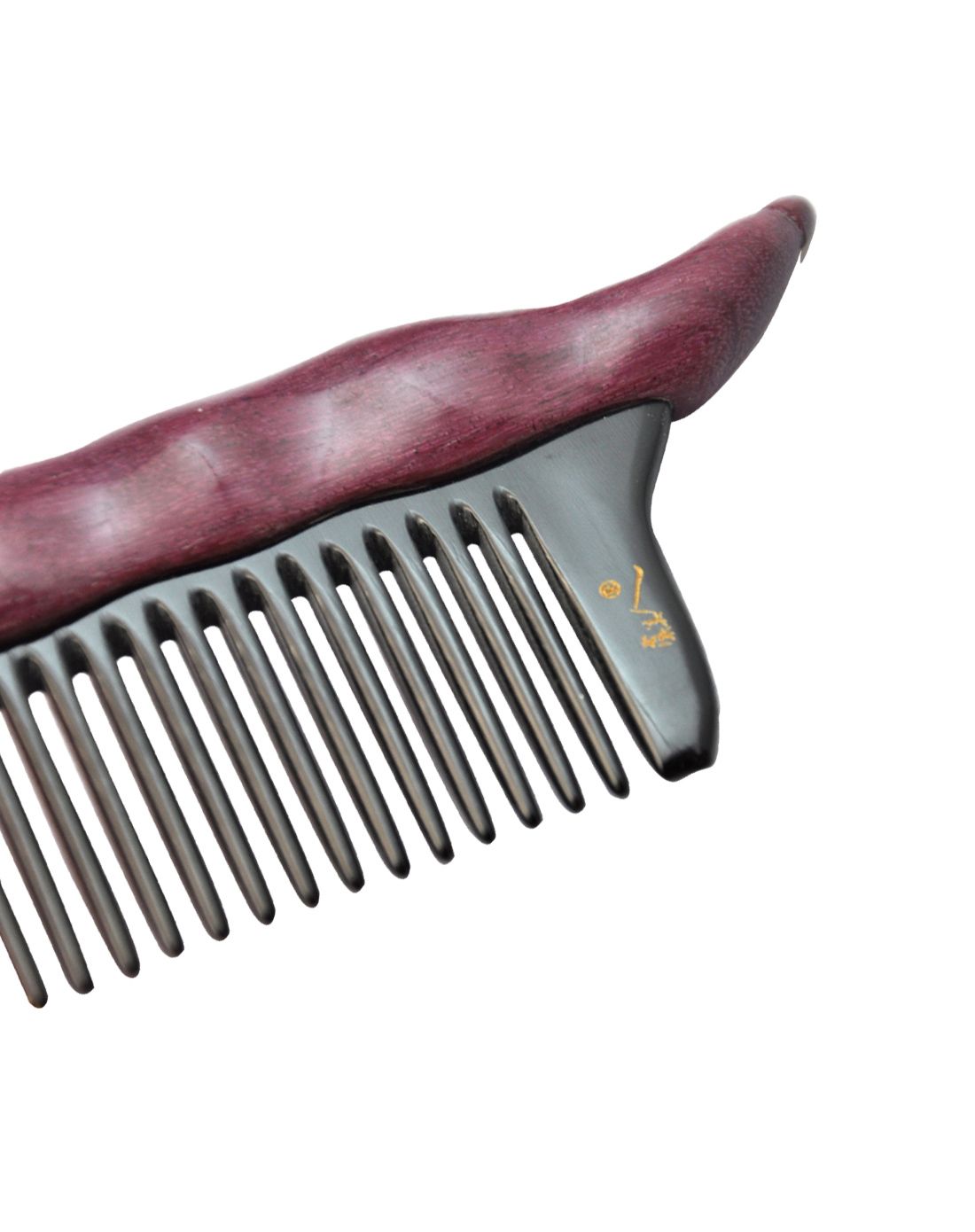 天然紫罗兰水牛角梳子 四季豆造型