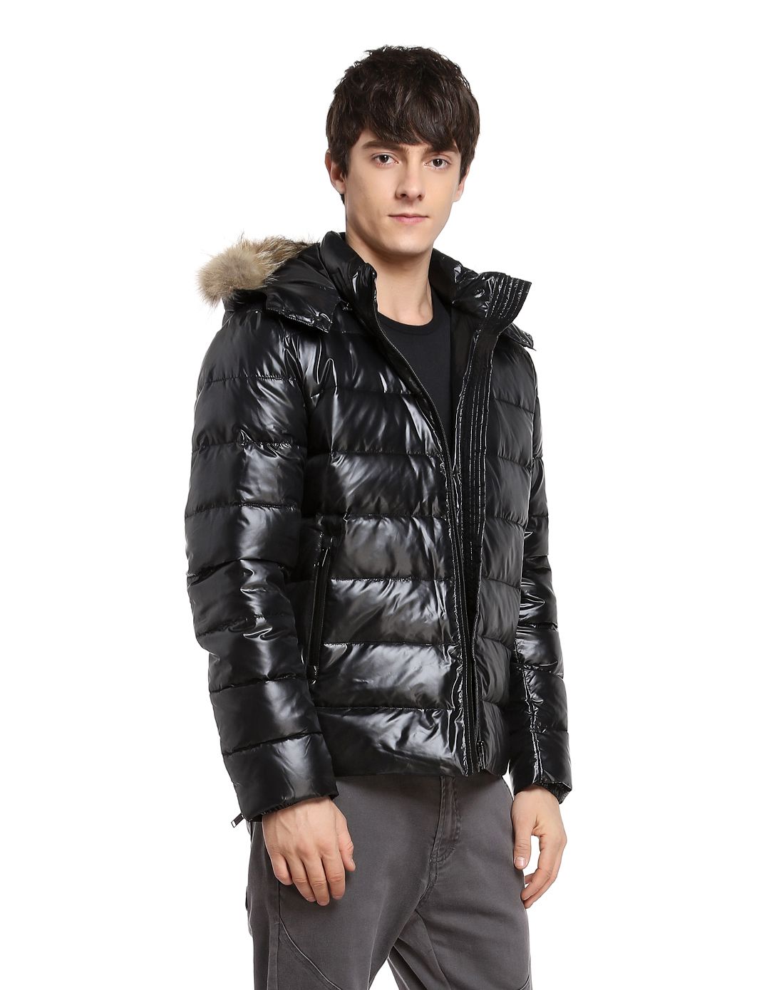 blackgateone67黑色百搭时尚长袖羽绒服1t0711e5r2150mjbk1_唯品会