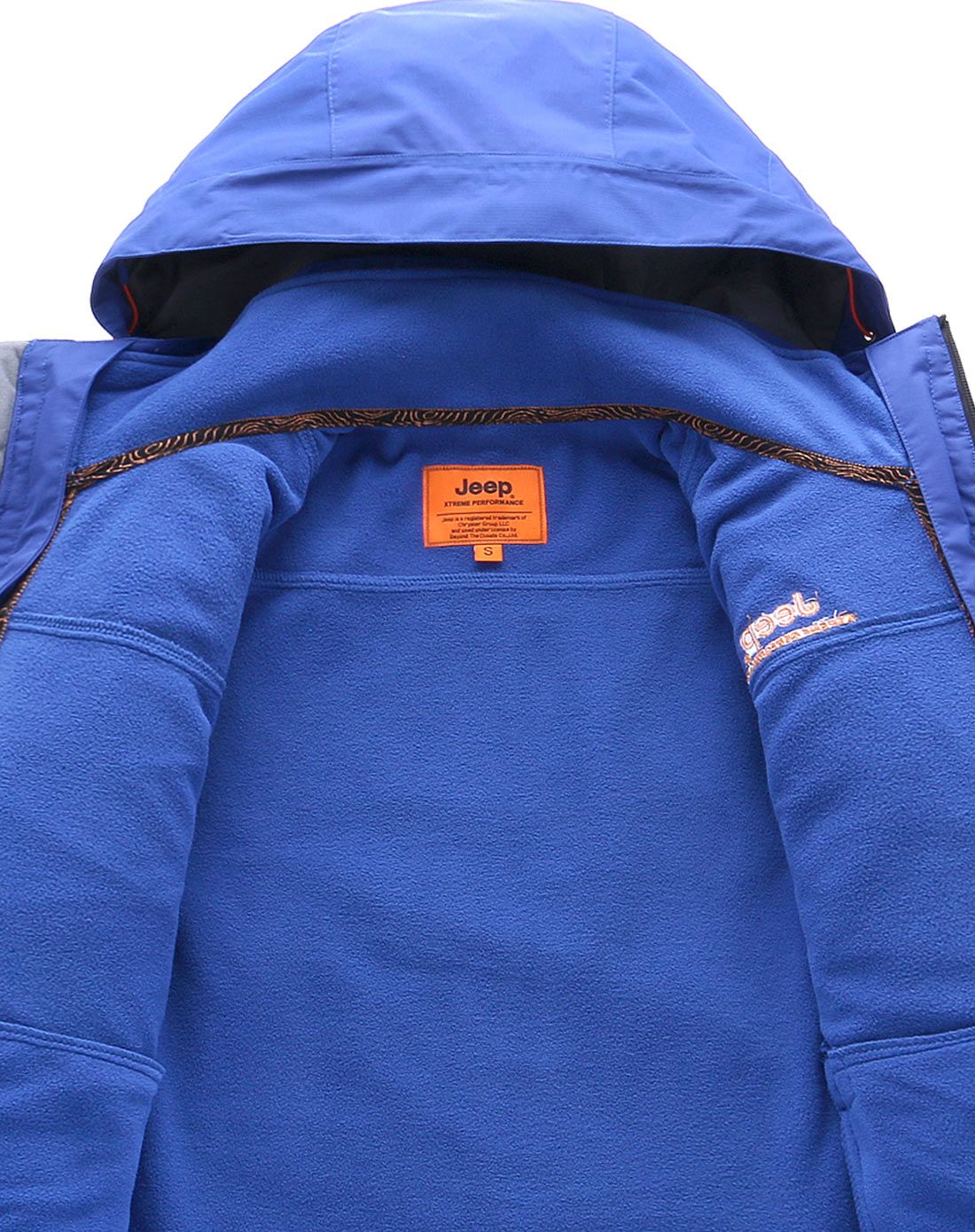 防水透气男款深蓝色抓绒内胆两件套冲锋衣