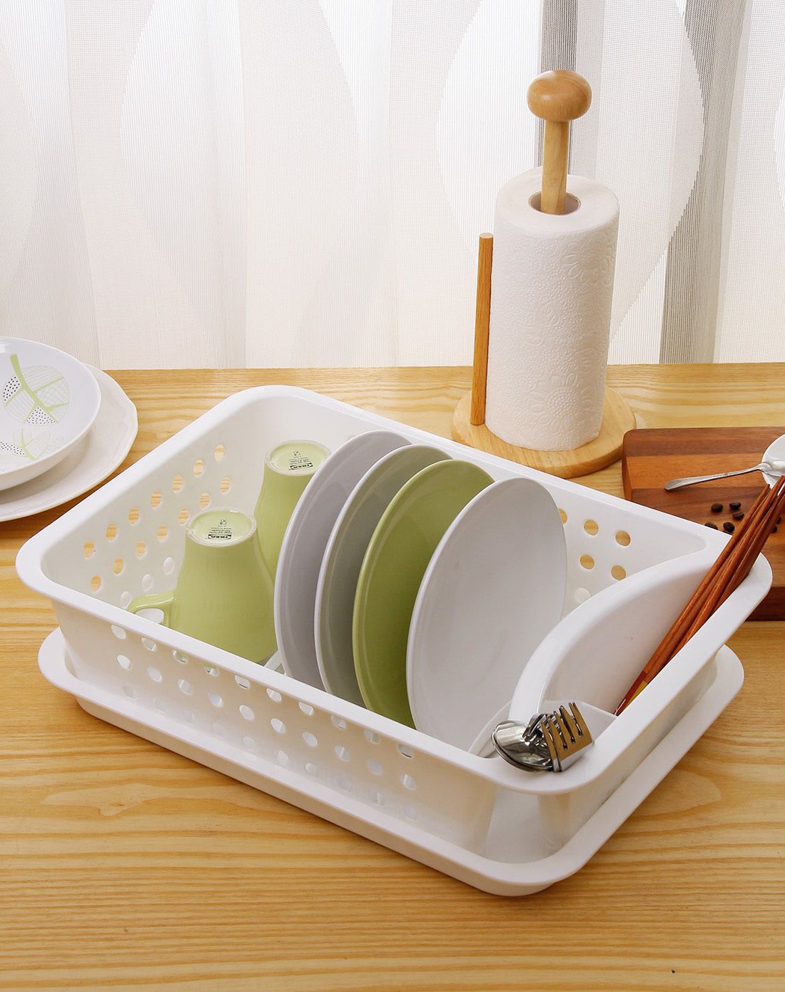 台湾制白色沥水碗碟篮