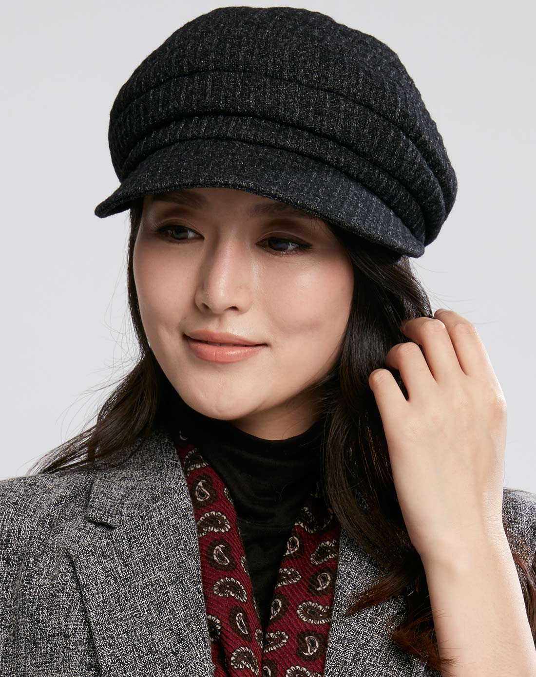 秋冬女士羊毛呢时尚贝雷鸭舌帽