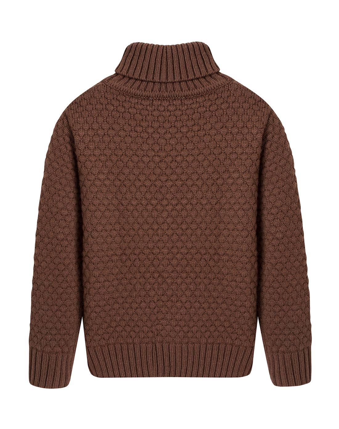 男童咖啡蜂窝立体针毛衣