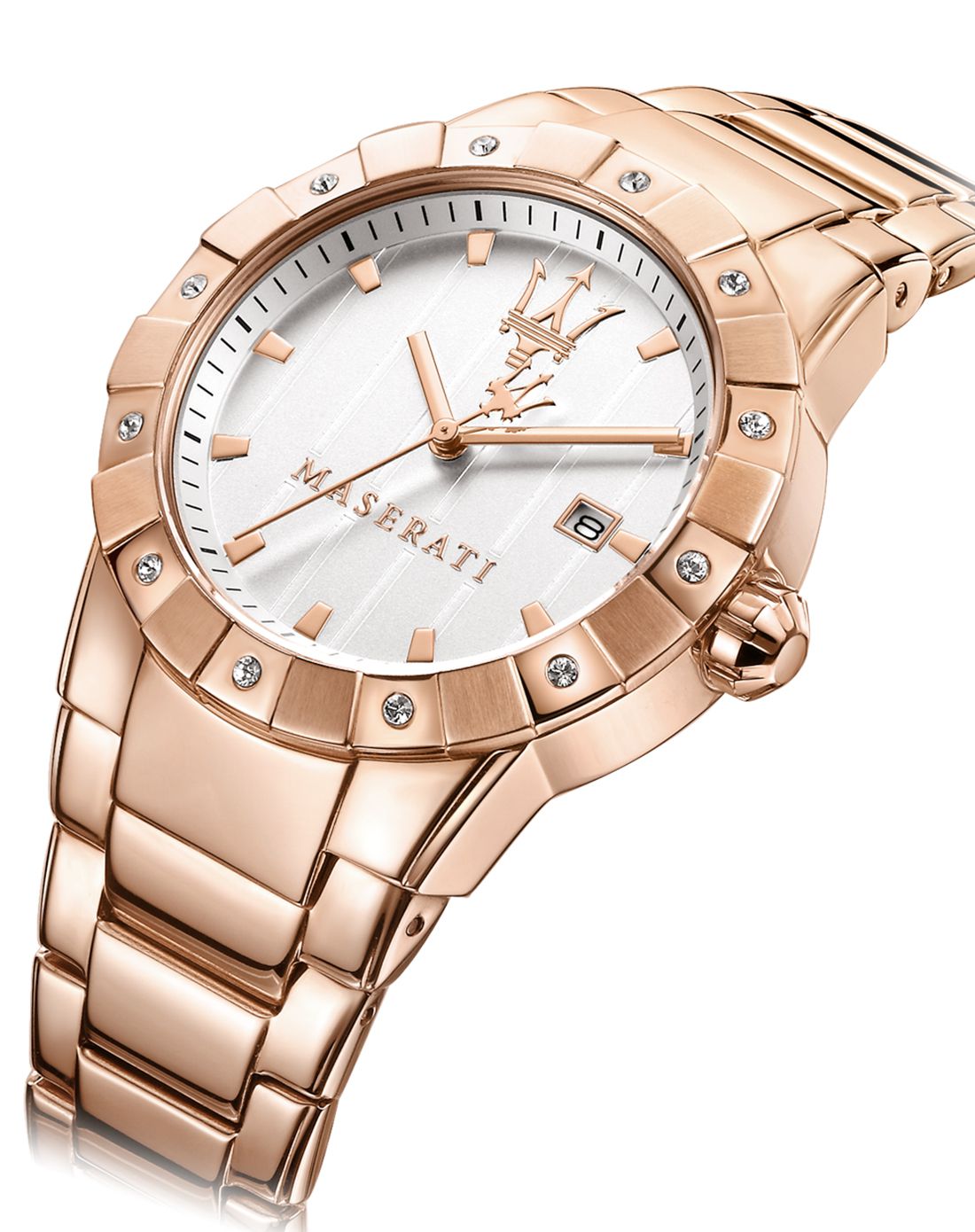 maserati tempo玛莎拉蒂全玫瑰金御姐女士石英表r8853103503