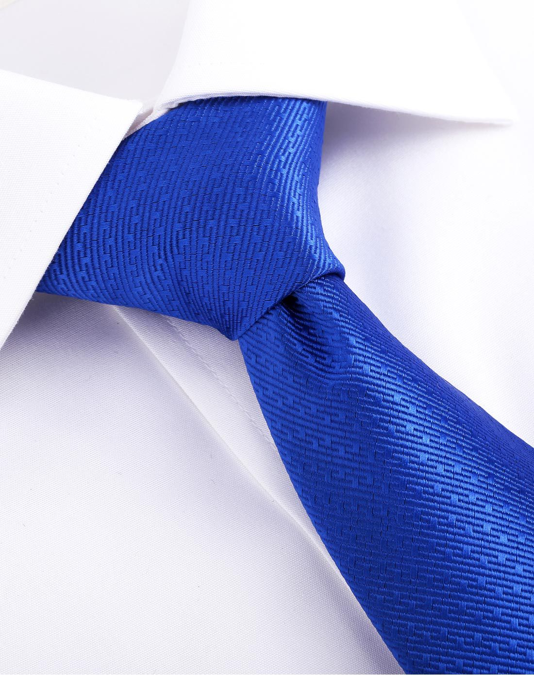 蓝色色泽鲜亮细腻质感色织领带