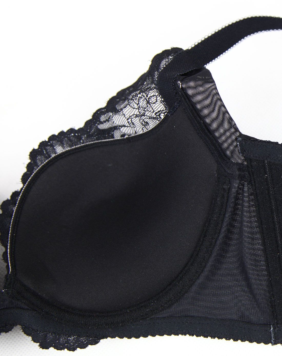 黑色蕾丝聚拢时尚3/4杯文胸