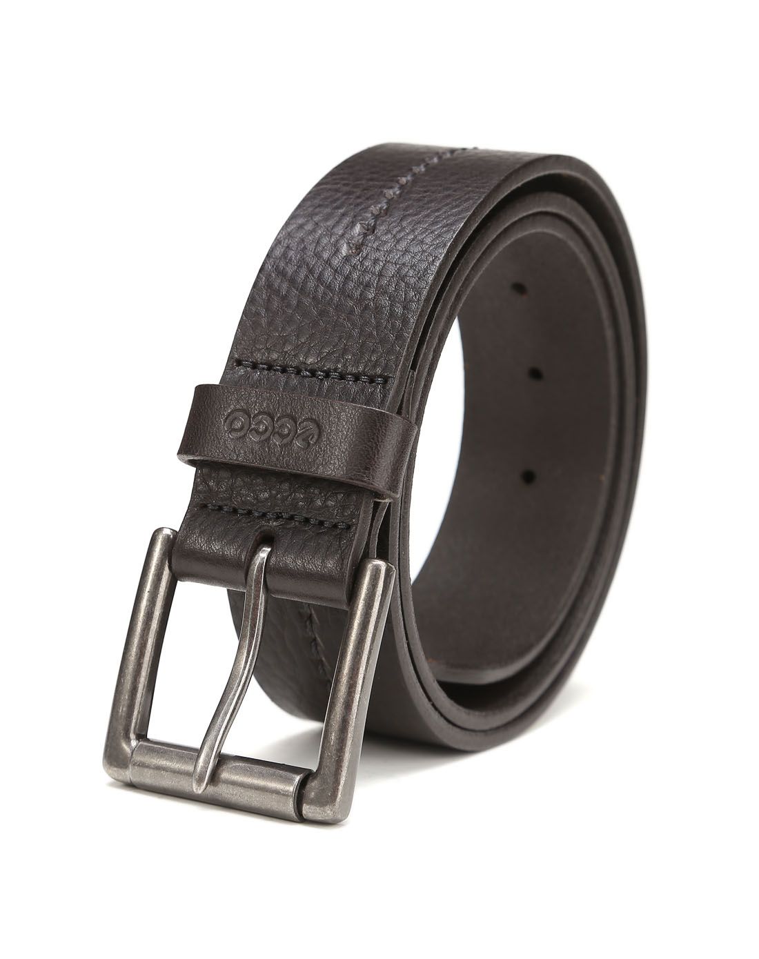 爱步ecco男款黑色简约针扣皮带910419090000_唯品会