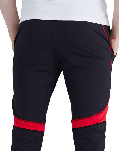 宽松直筒 路伊梵黑色红条健美操舞蹈裤练功裤男士瘦腿运动裤九分裤