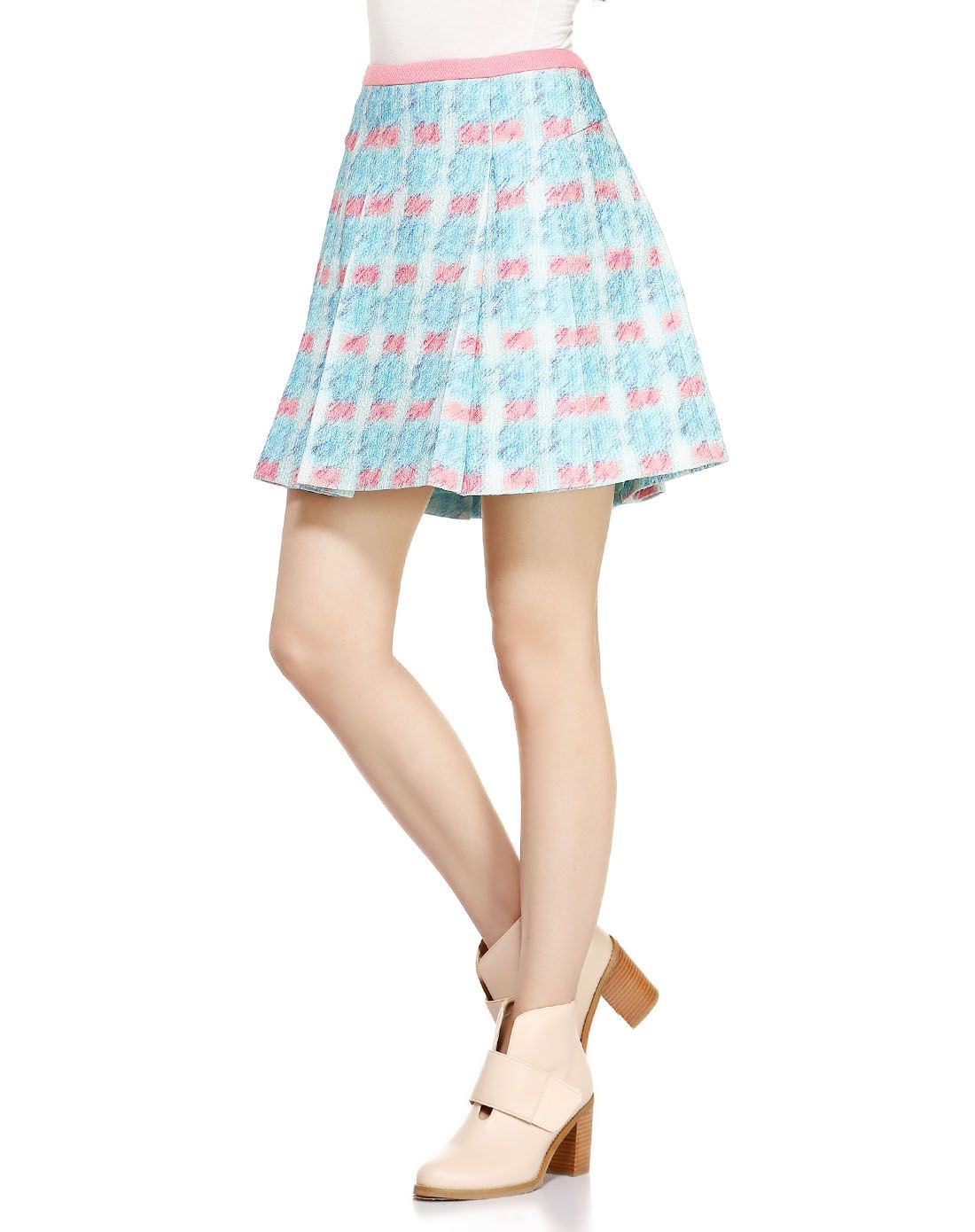 on&on & w. & coiincos女装浅蓝/多色青春俏丽短裙nw4ss468-21_唯品会