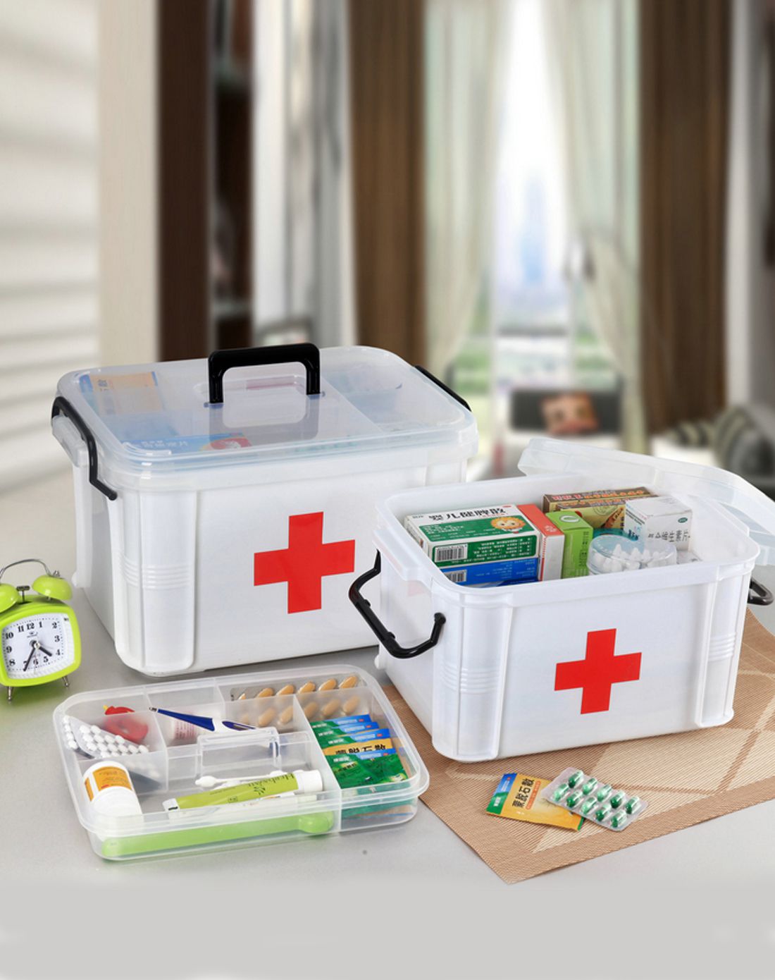 多功能便携式多层保健急救医药箱收纳箱