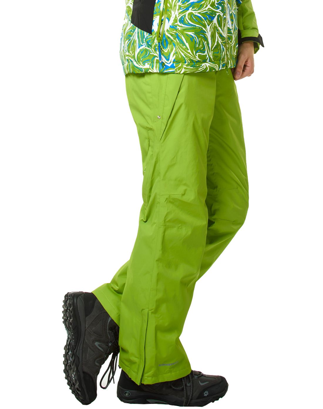 时尚修身百搭 女款浅绿色加棉滑雪裤 防水防风