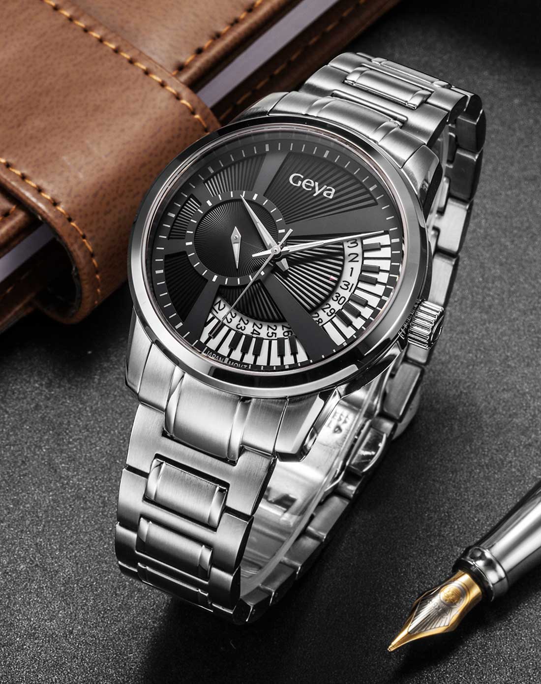 格雅geya手表专场 格雅【天籁系列】机械黑盘男表