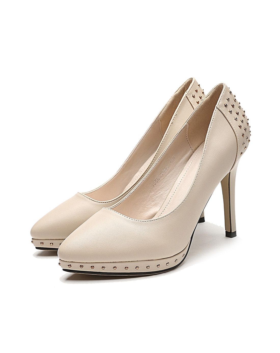 米白色魅力时尚细高跟气质女士单鞋