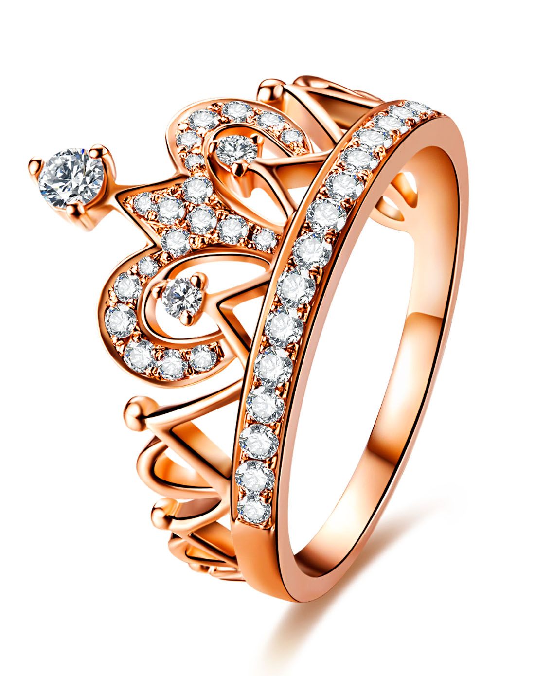 喜钻珠宝专场18k玫瑰金钻石女戒指皇冠skr9639m_唯品会