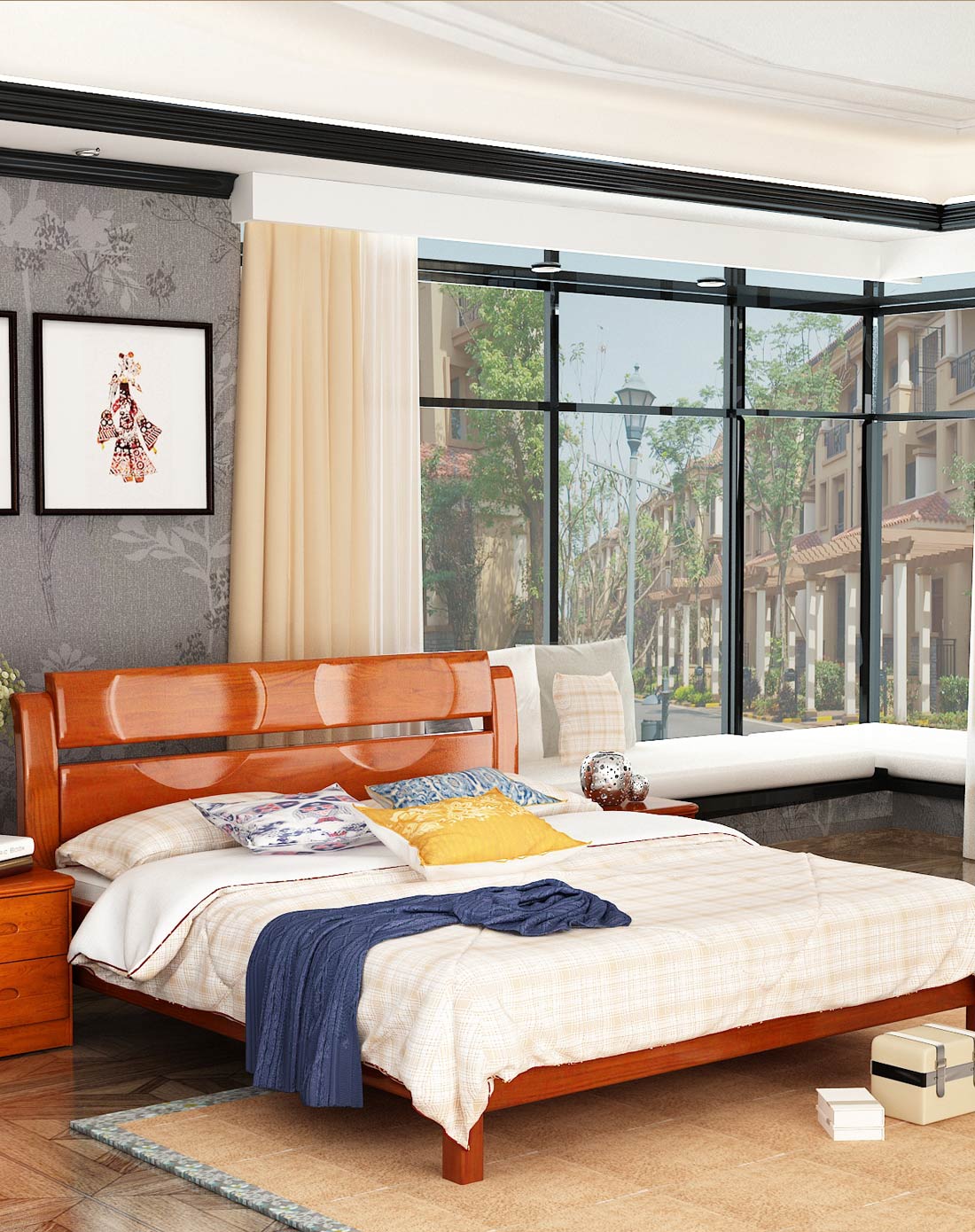 华日家具专场华日家居旭日系列琥珀色排骨床 床头柜*2dss00208_唯品会