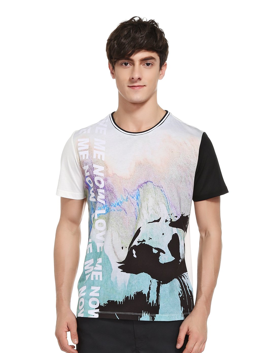 年轻潮流印花短袖t恤白色