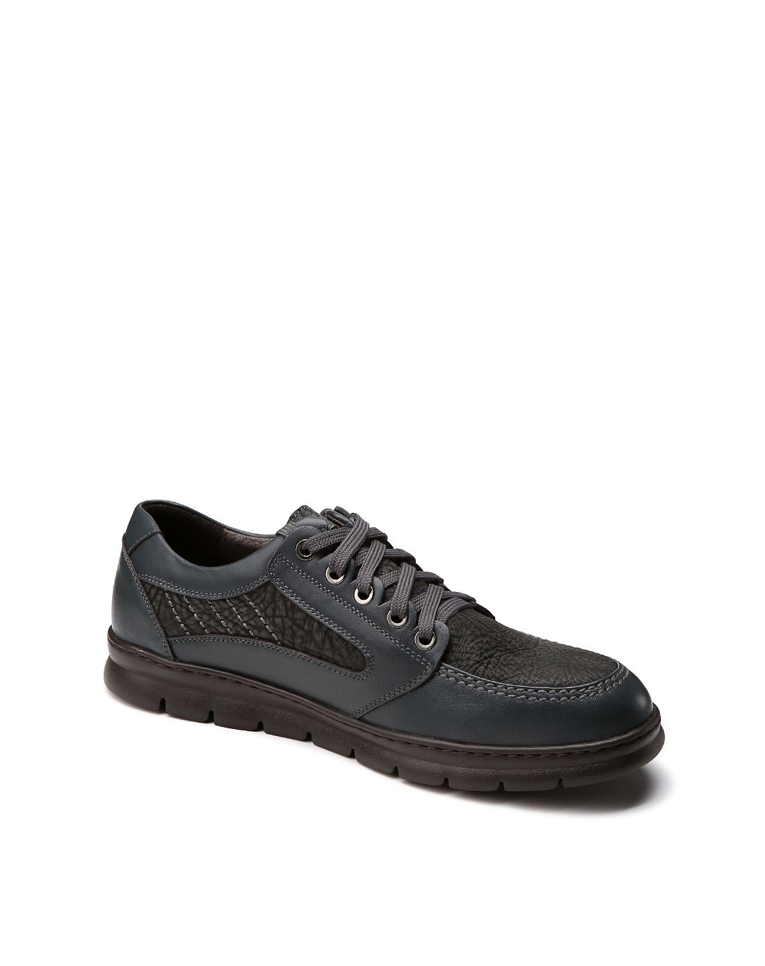 耐磨防滑 蓝色头层牛皮轻便鞋