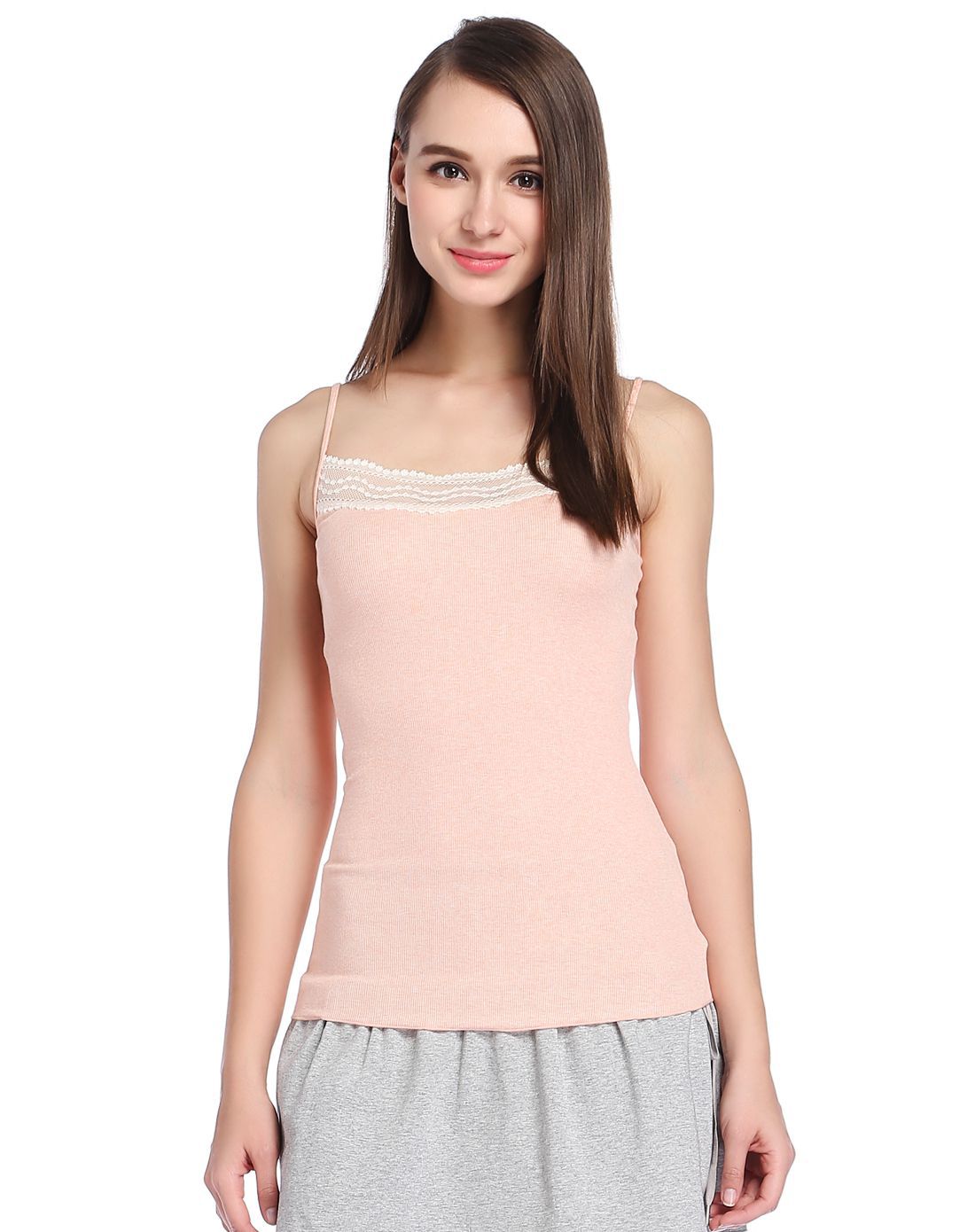 芬狄诗fandecie粉橙色修身秀气吊带衫