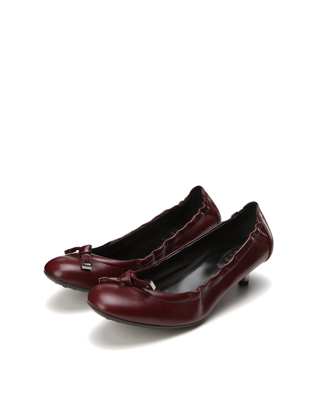 女款羊皮革单鞋暗红色