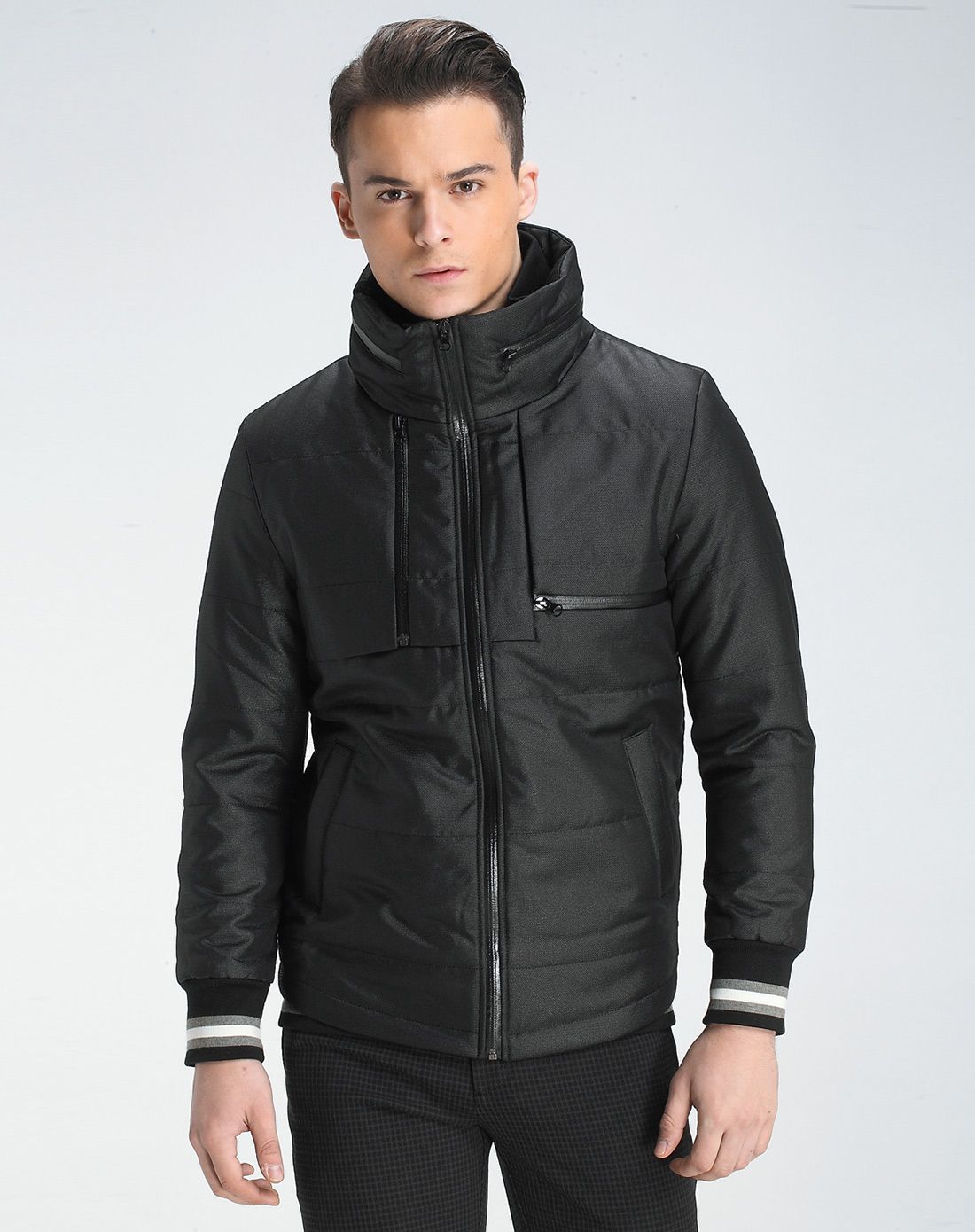 玛萨玛索masa maso黑色高密防风轻便保暖棉衣20250600_唯品会