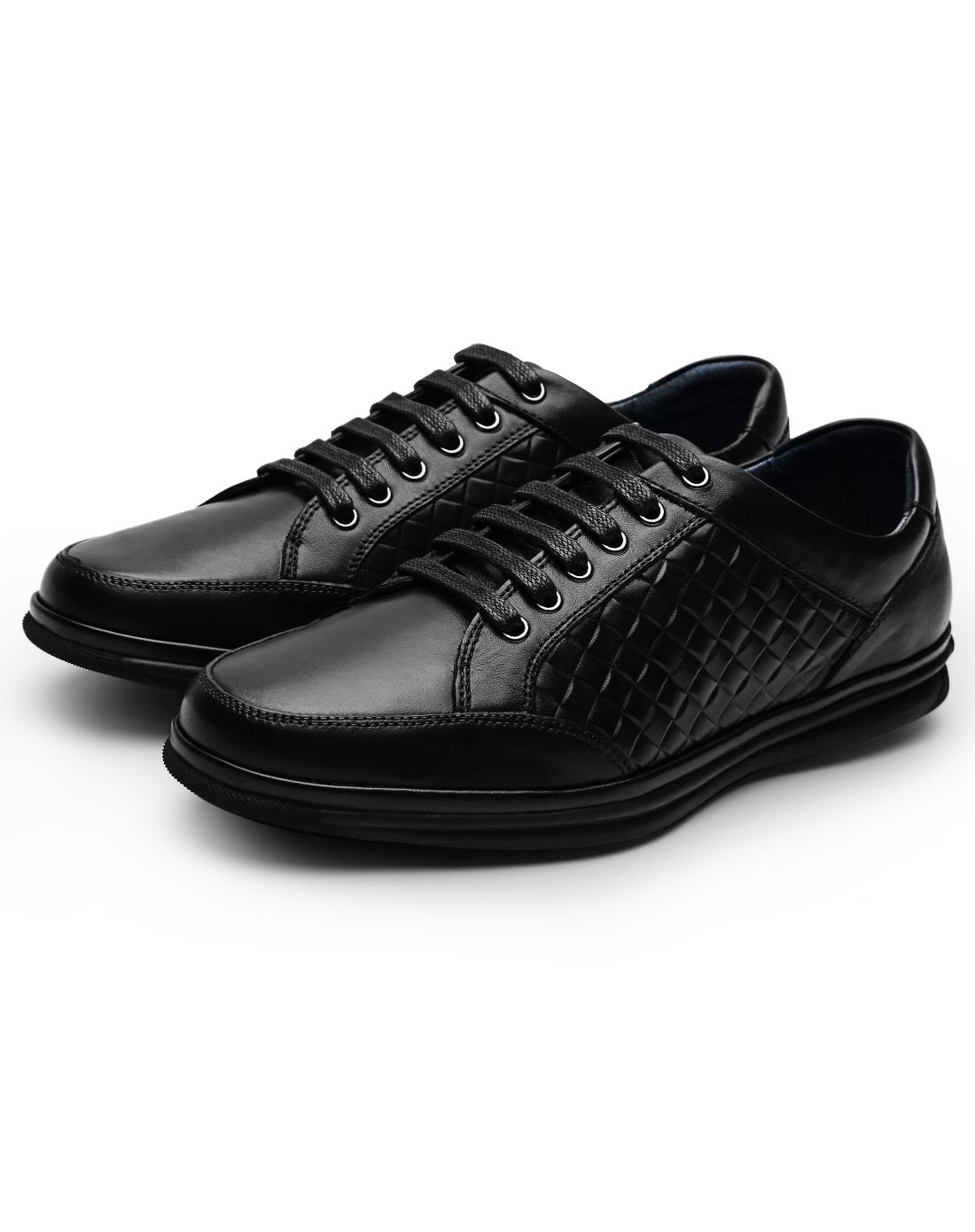 男款黑色头层牛皮休闲鞋