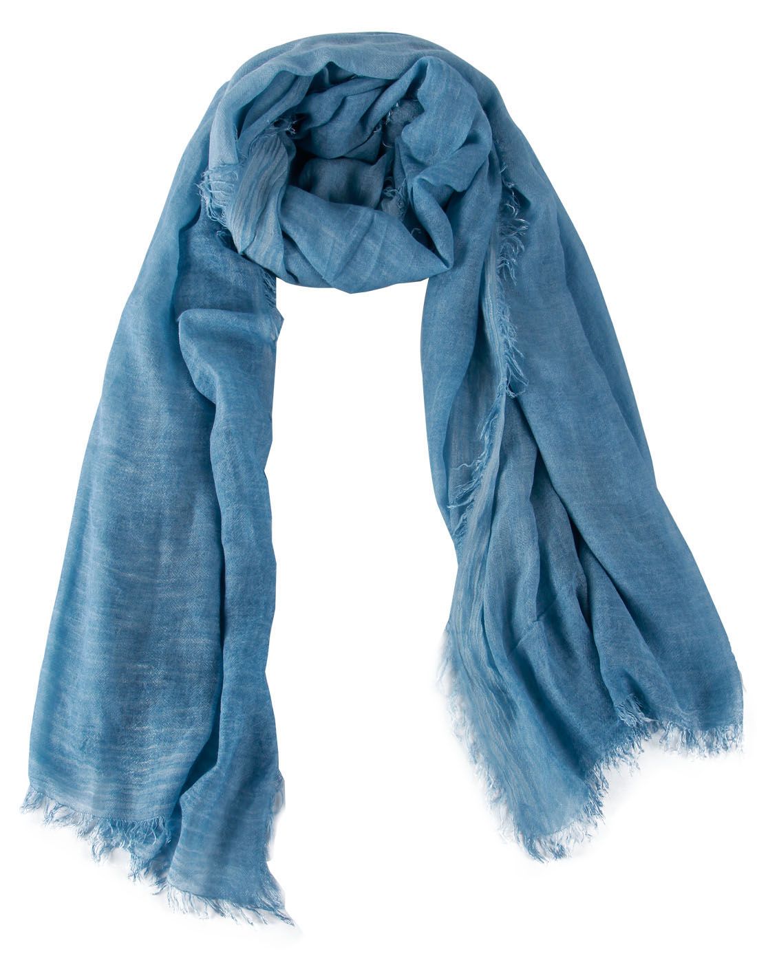 牛仔天蓝色进口围巾薄款天然超细亲肤围巾