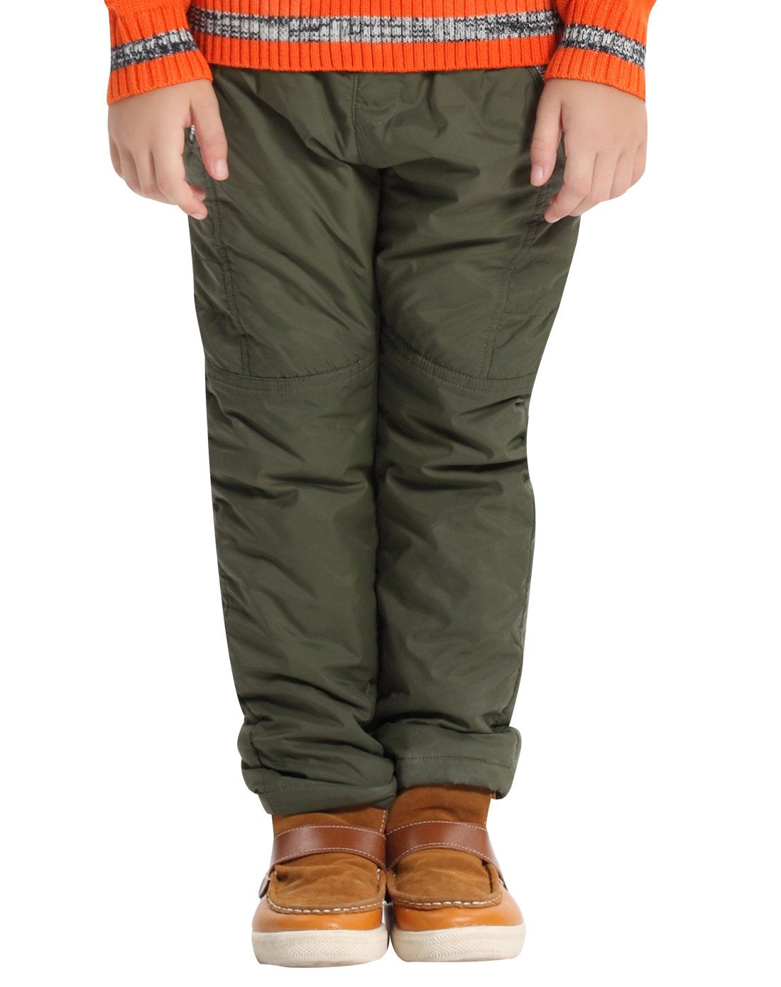 男童军绿棉裤