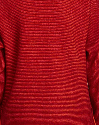 女式深铁锈红羊绒ab横杠蝙蝠衫