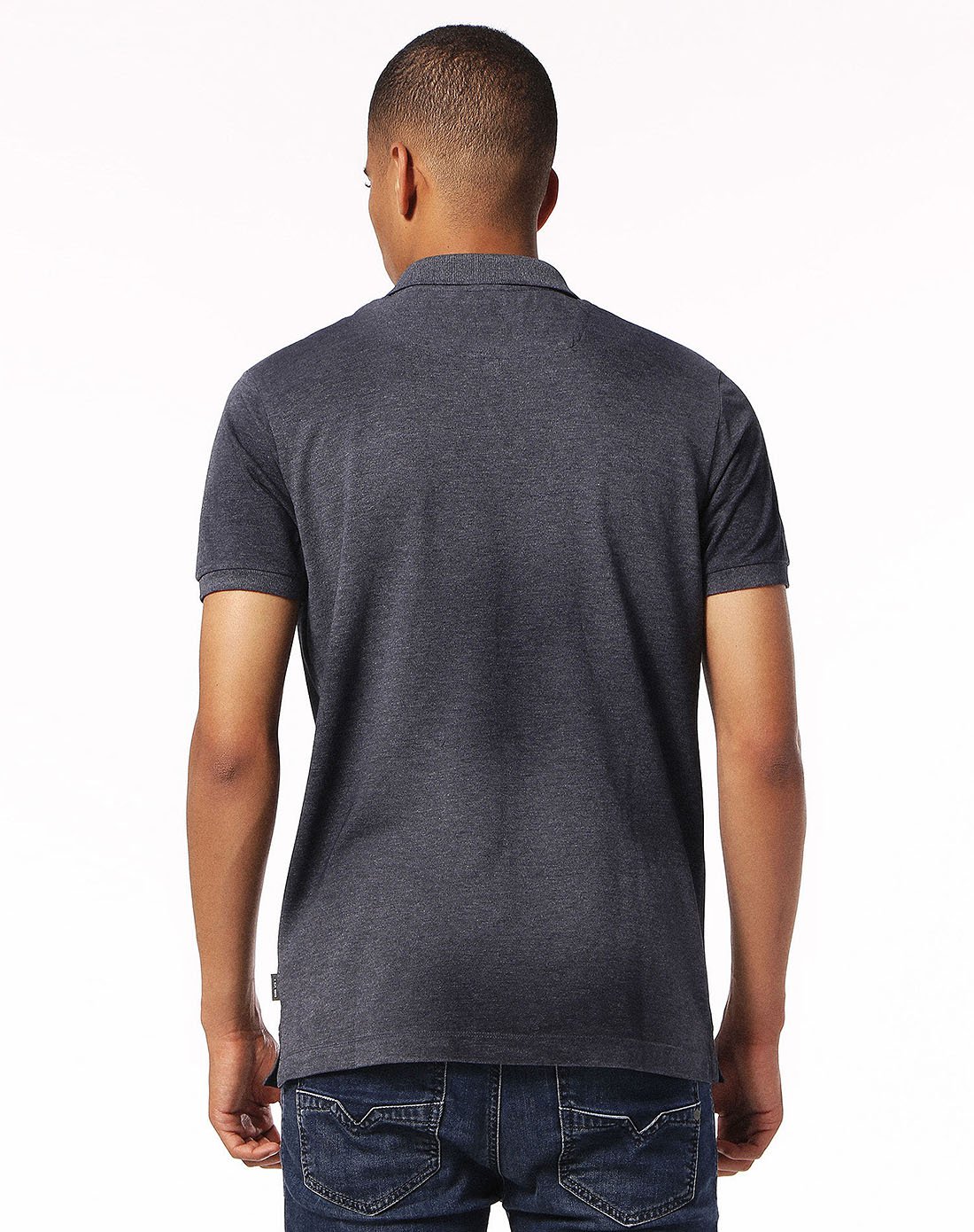 diesel男款logo点缀棉混纺polo衫