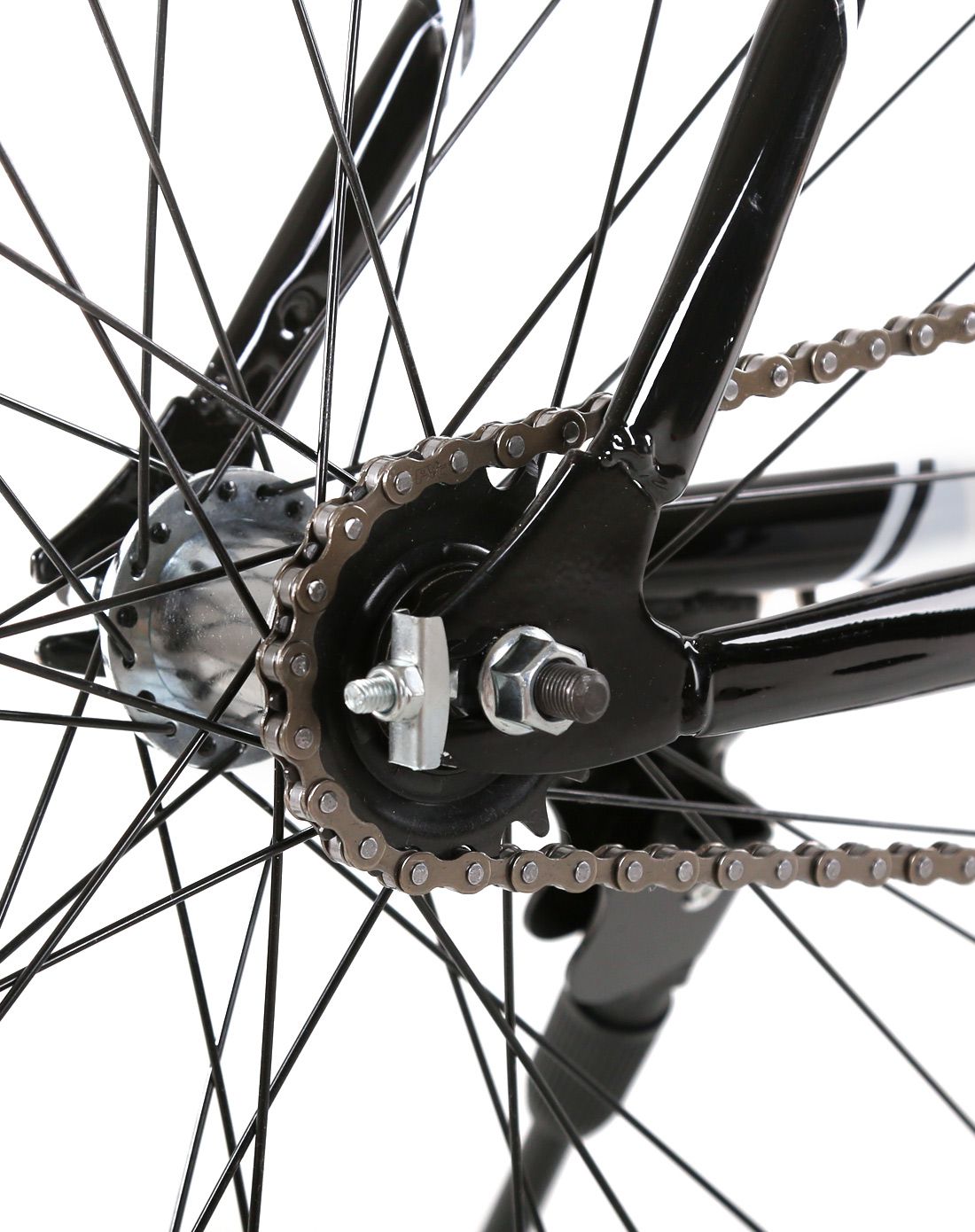 timaon 700c黑白色时尚单速40刀圈倒刹公路车tm27h40