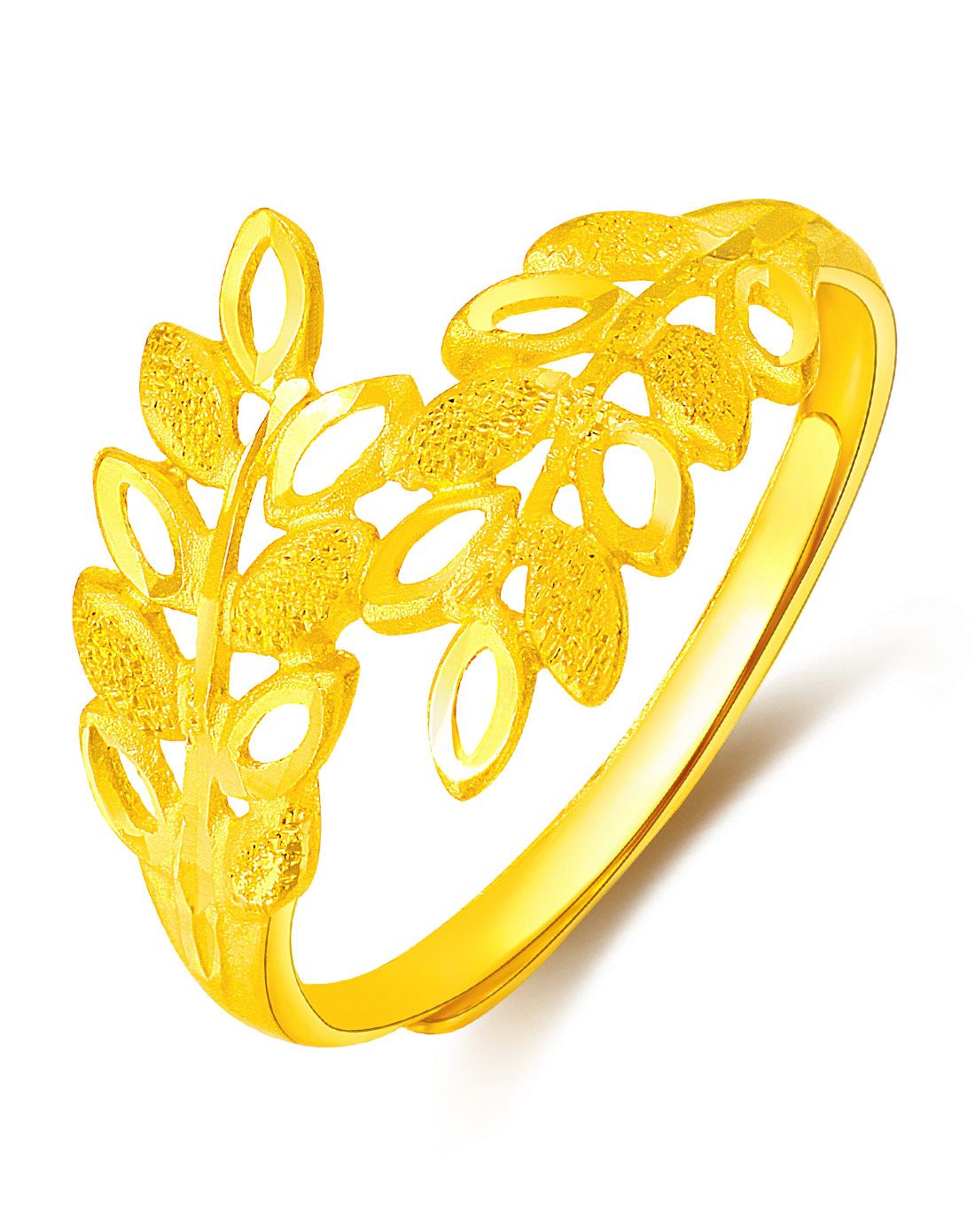 萃华 足金黄金戒指 遇见