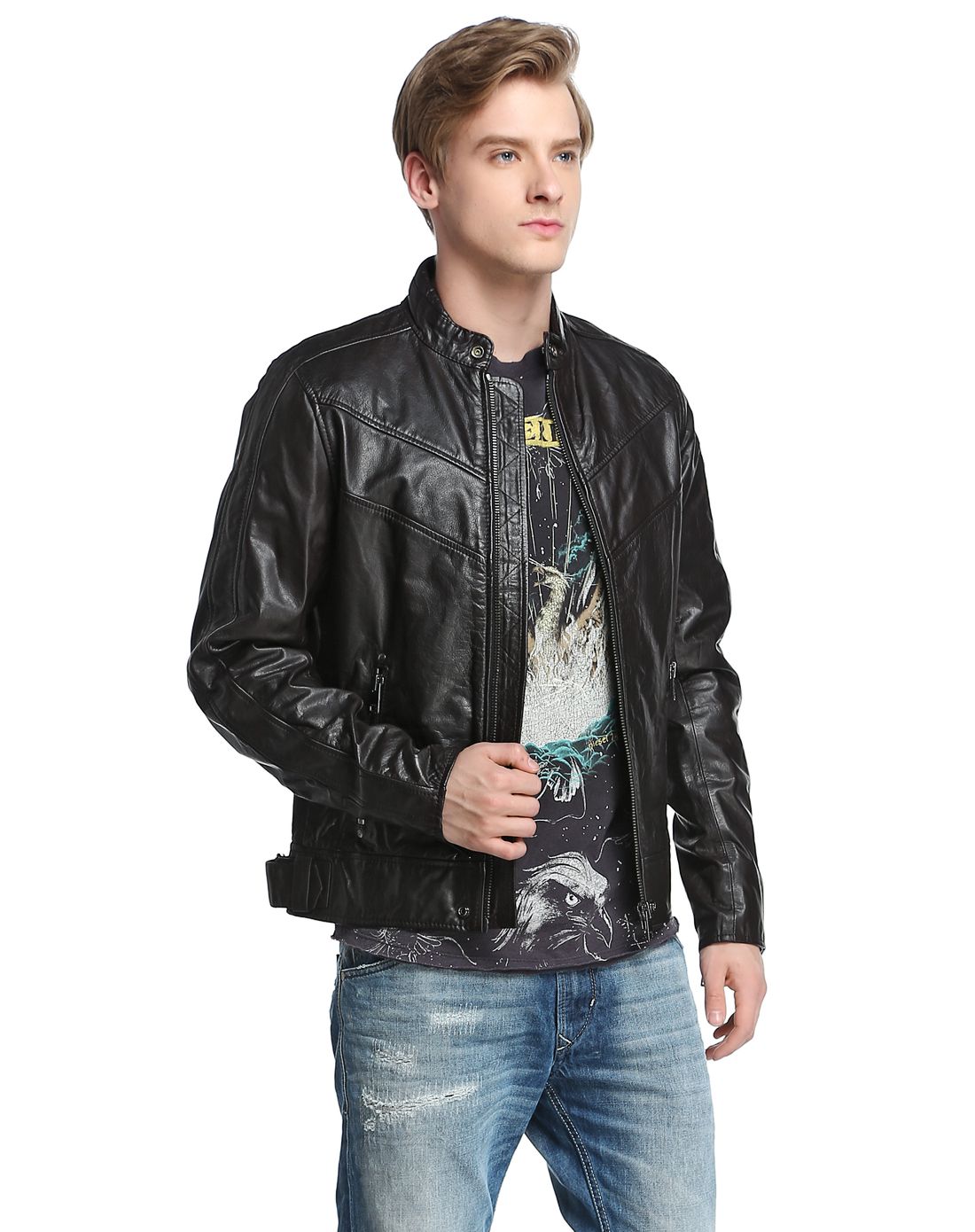 diesel深啡色帅气气质长袖皮衣00sjqu0sagj73pa_唯品会