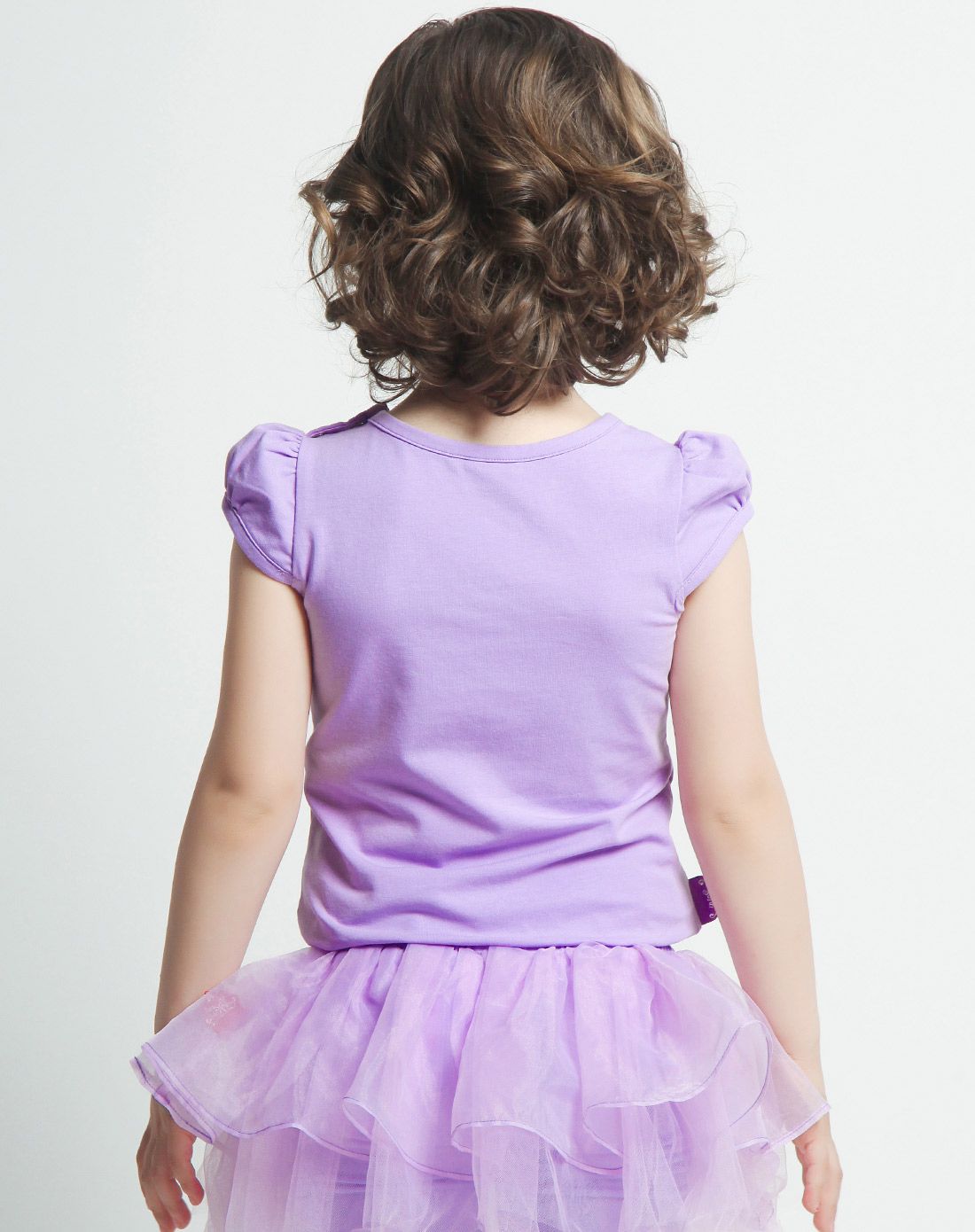 女童粉紫色短袖t恤