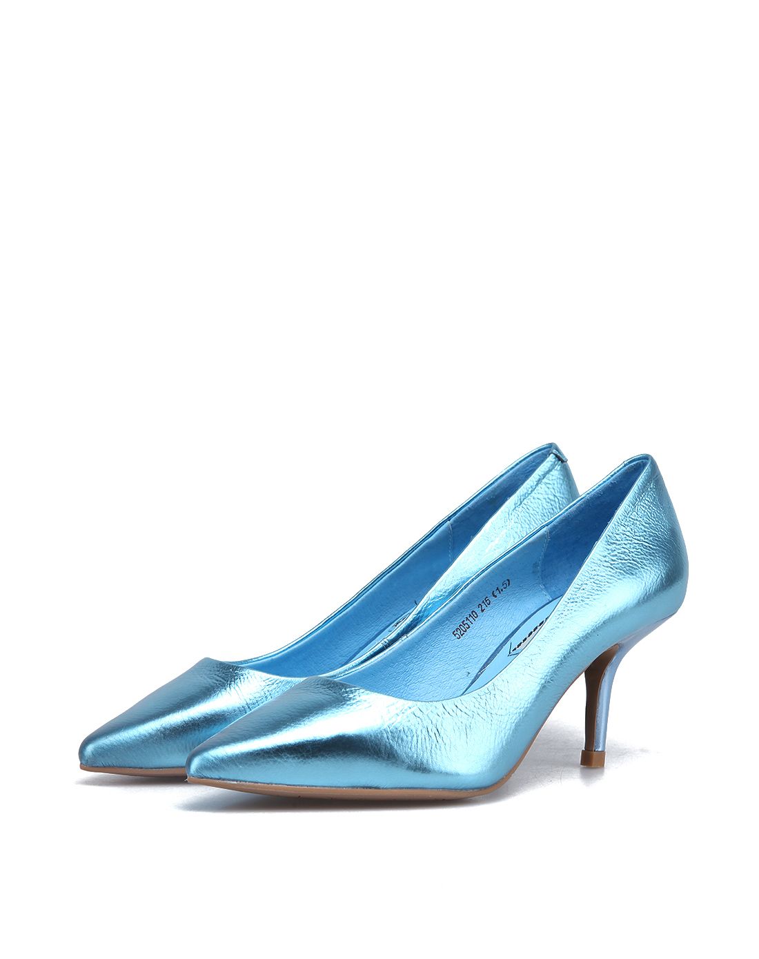 fashion02tv02collection 女款兰色酒杯跟尖头牛皮金属皮时装鞋