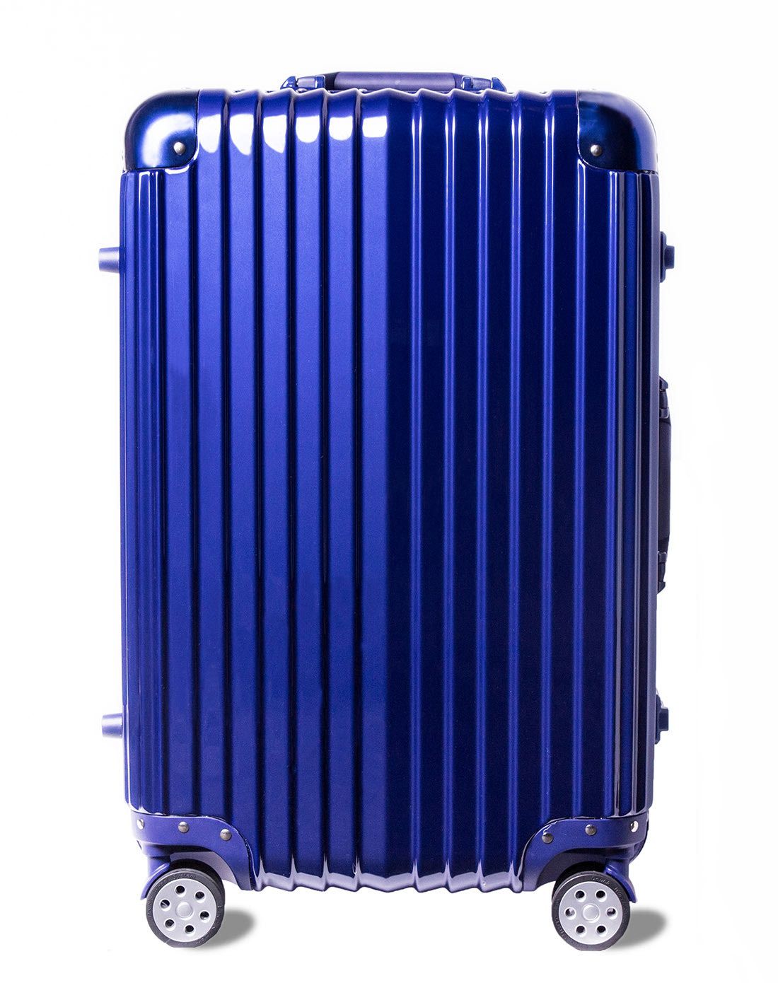 明星款厚实铝框拉杆箱深蓝色20寸