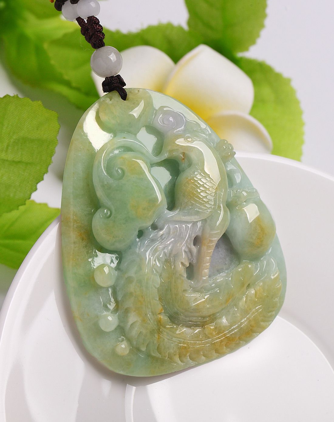 天然a货飘黄翡翠厚庄凤牌吊坠(绳编赠链)v604b-fc20160119-091_唯品会