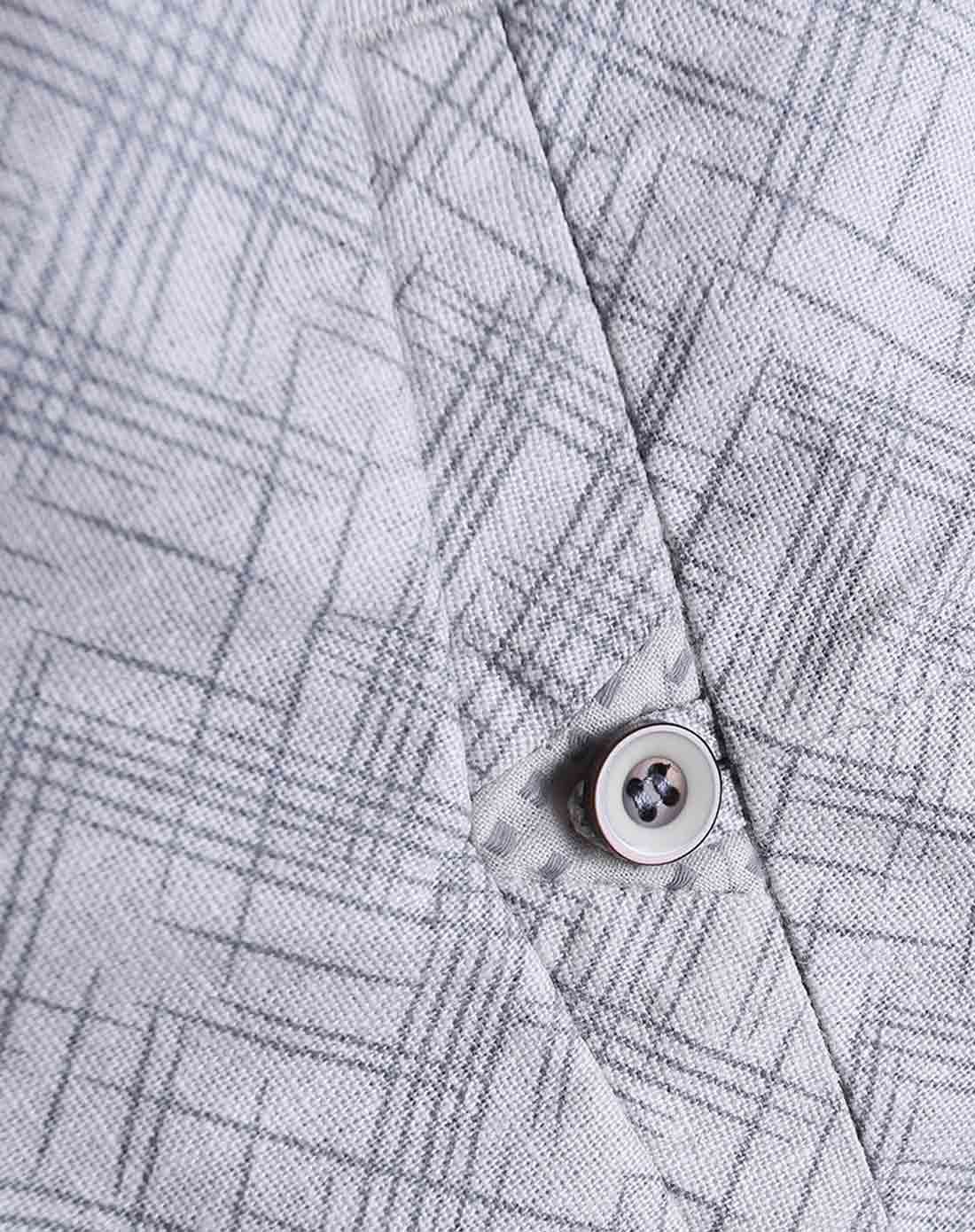 男款灰白格休闲裤