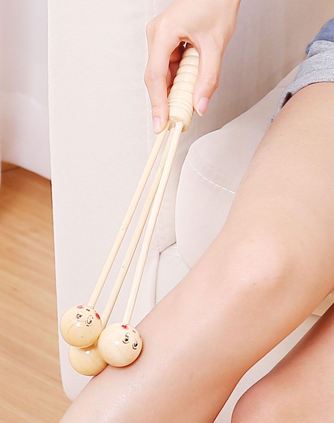 木质三响按摩锤2个装