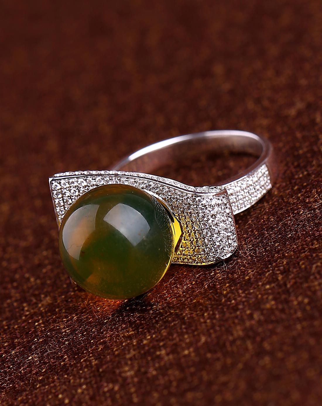 墨西哥蓝珀戒指附证书