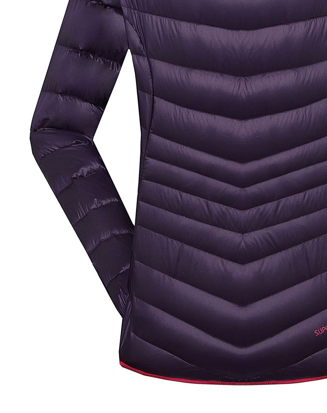 宝美beaume 柔软鸭绒 女款深紫色超轻羽绒服 撞色拉链